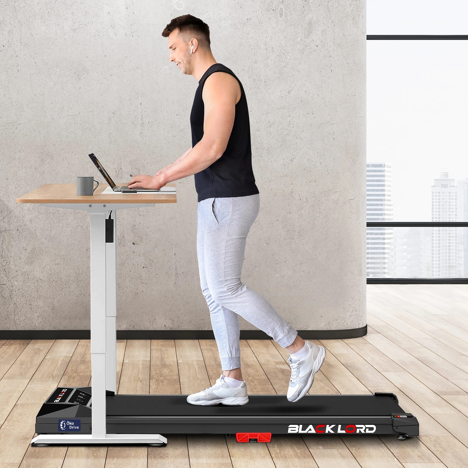 5 Black Lord Treadmill Electric Walking Pad Under Desk Home Fitness Incline - Black, 5 of 10