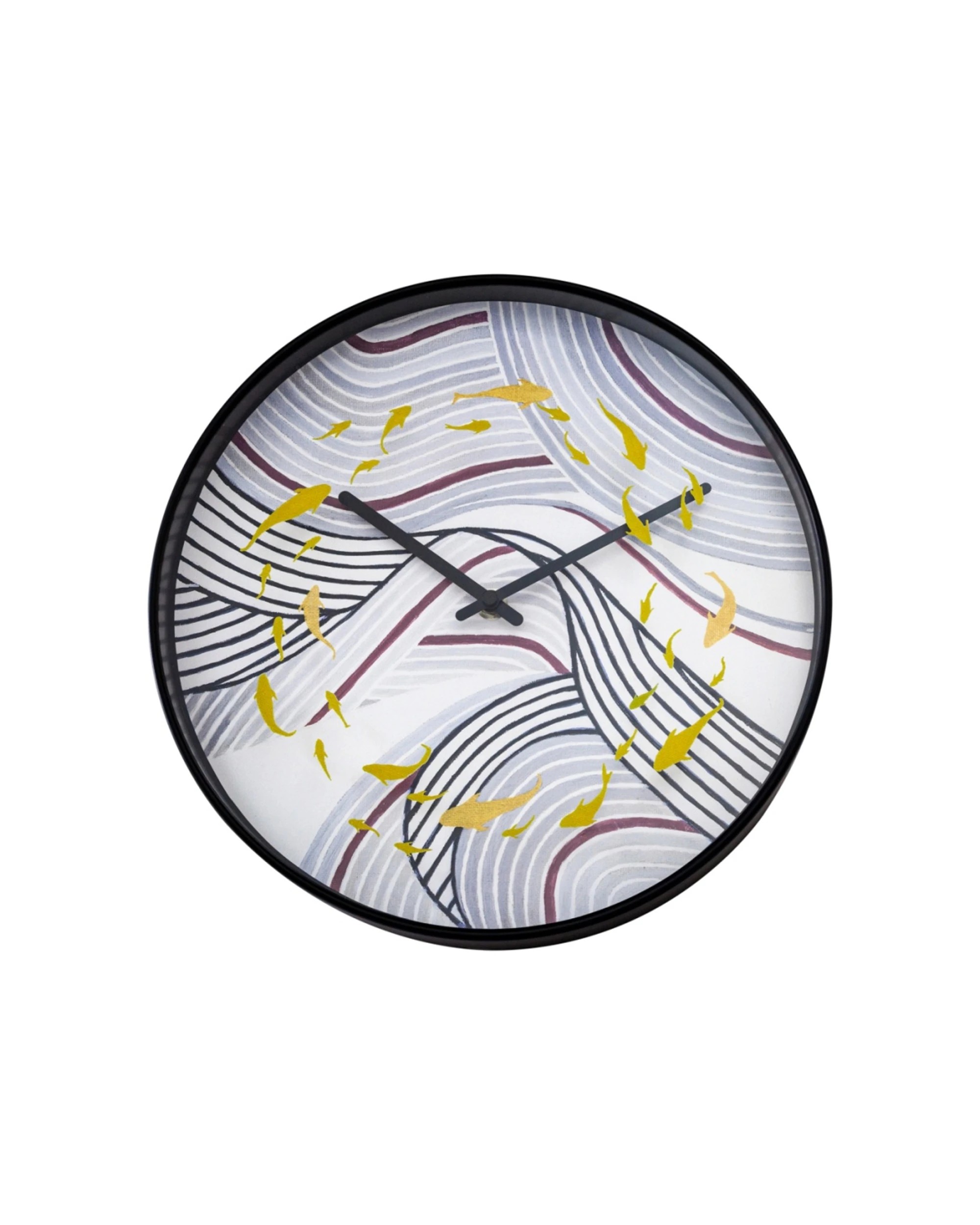 1 NeXtime Koi 30cm Silent Wall Clock Artistic Design Plastic Case - Grey, 1 of 5