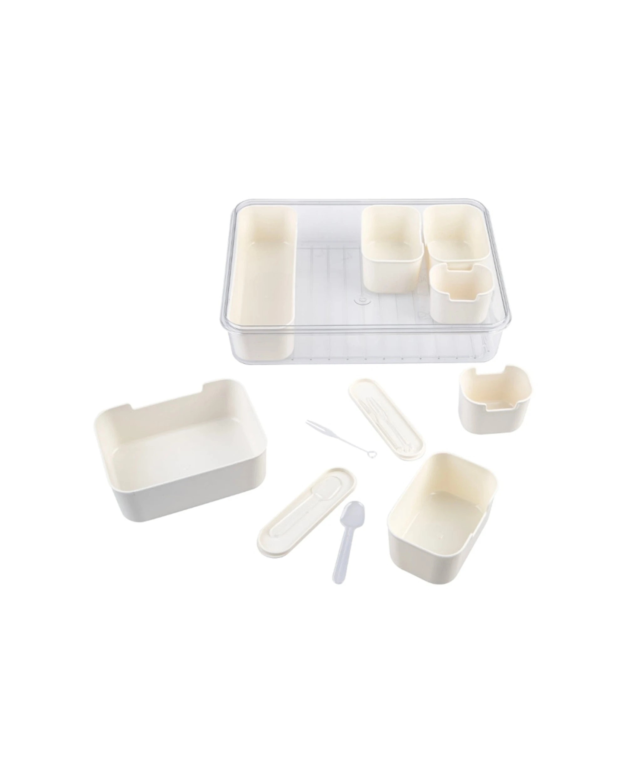 5 Alfresco Lane Rectangular 7 Compartment Grazing Box With Carry Handles - Beige, 5 of 5