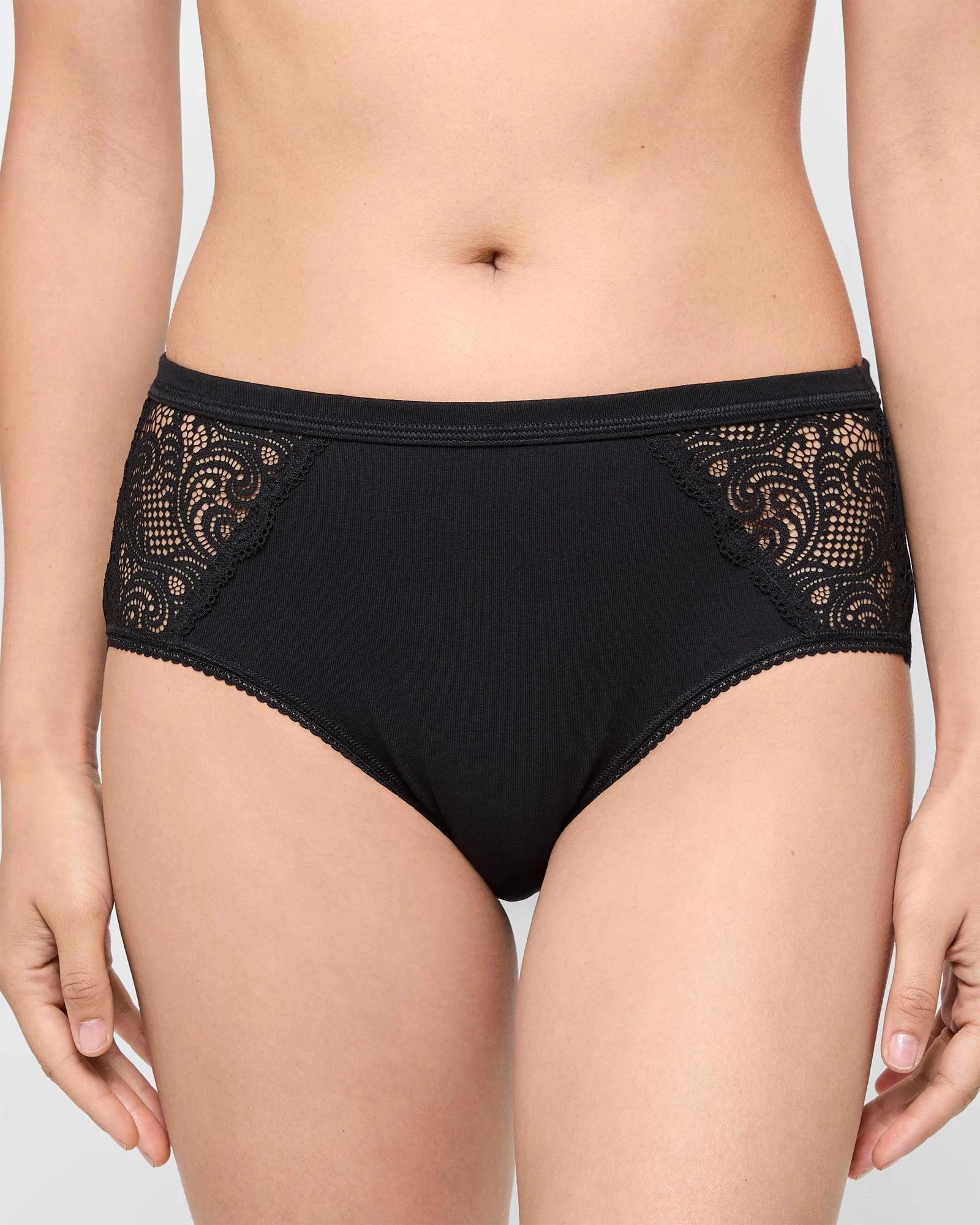 2 Target Woman Australian Cotton and Lace 2 Pack Midi Briefs BLACK, 2 of 4