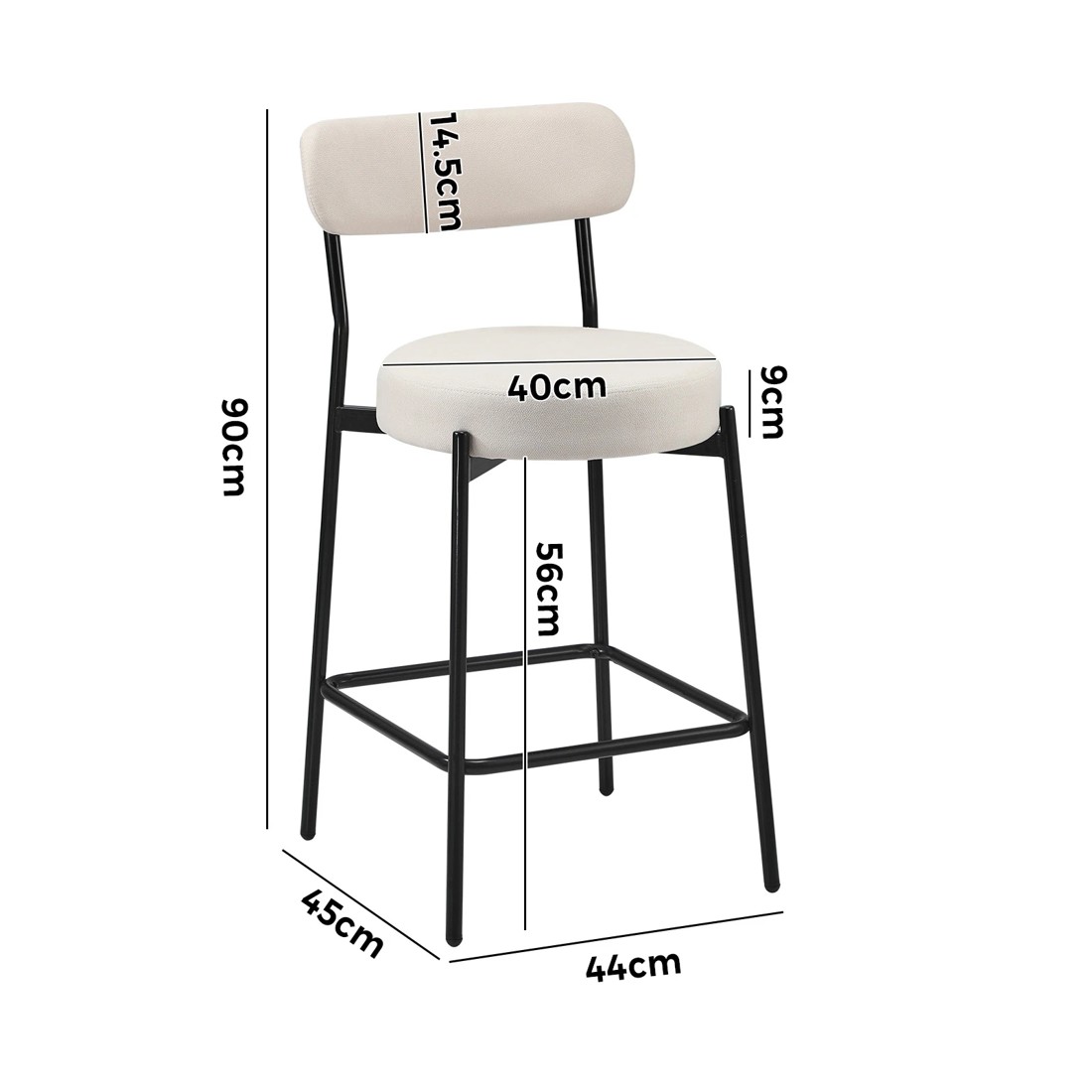 10 Oikiture 4x Bar Stools Kitchen Dining Chairs Counter Stool
 - Beige, 10 of 10
