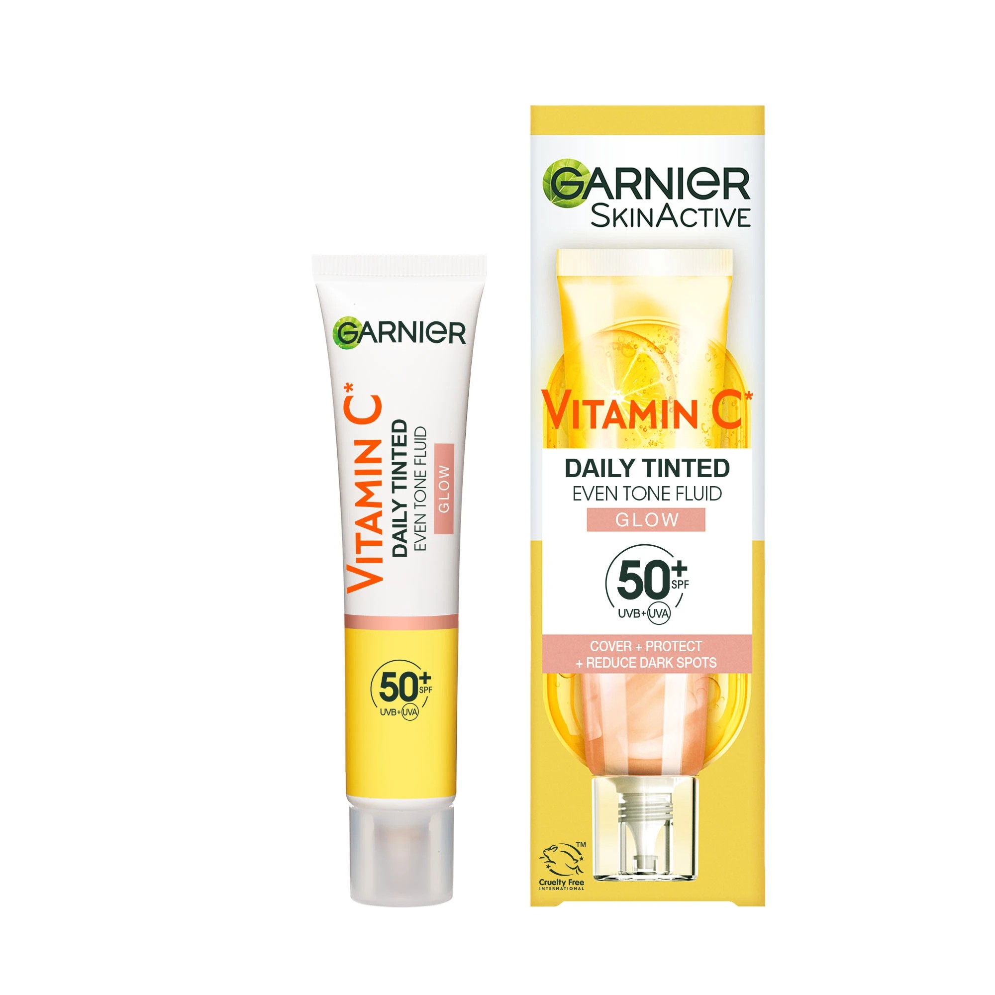 1 Garnier SkinActive Daily Tinted Even Tone Fluid with SPF50+ 40ml - Vitamin C, 1 of 10