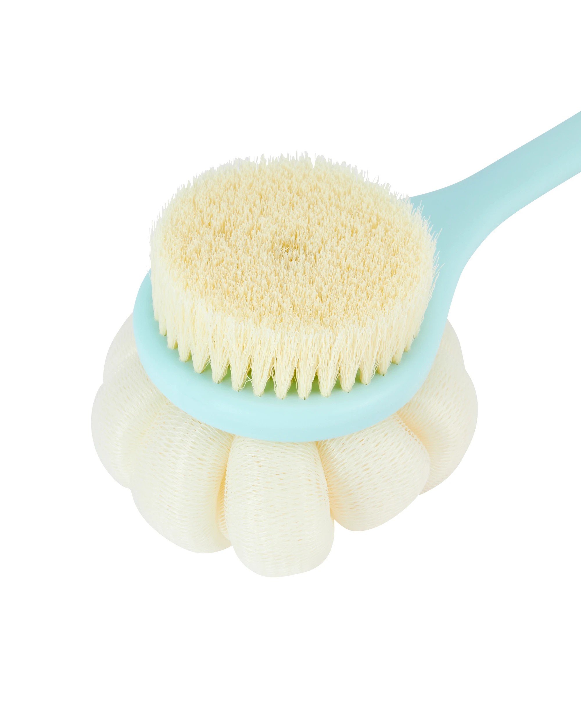2 OXX Bodycare Dual-Sided Body Brush & Bath Puff - Mint, 2 of 4