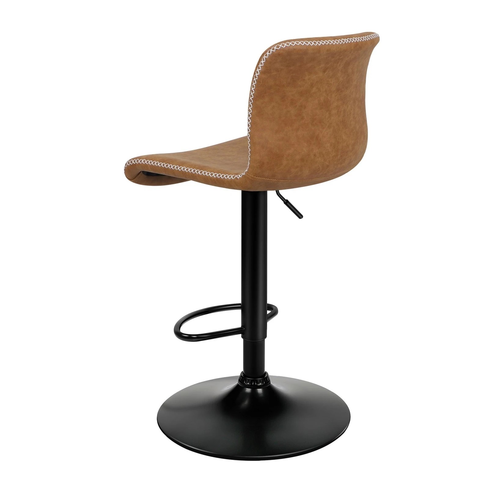 4 Alfordson 2x Bar Stools Remy Kitchen Gas Lift Swivel Chair Vintage Leather - Brown, 4 of 10