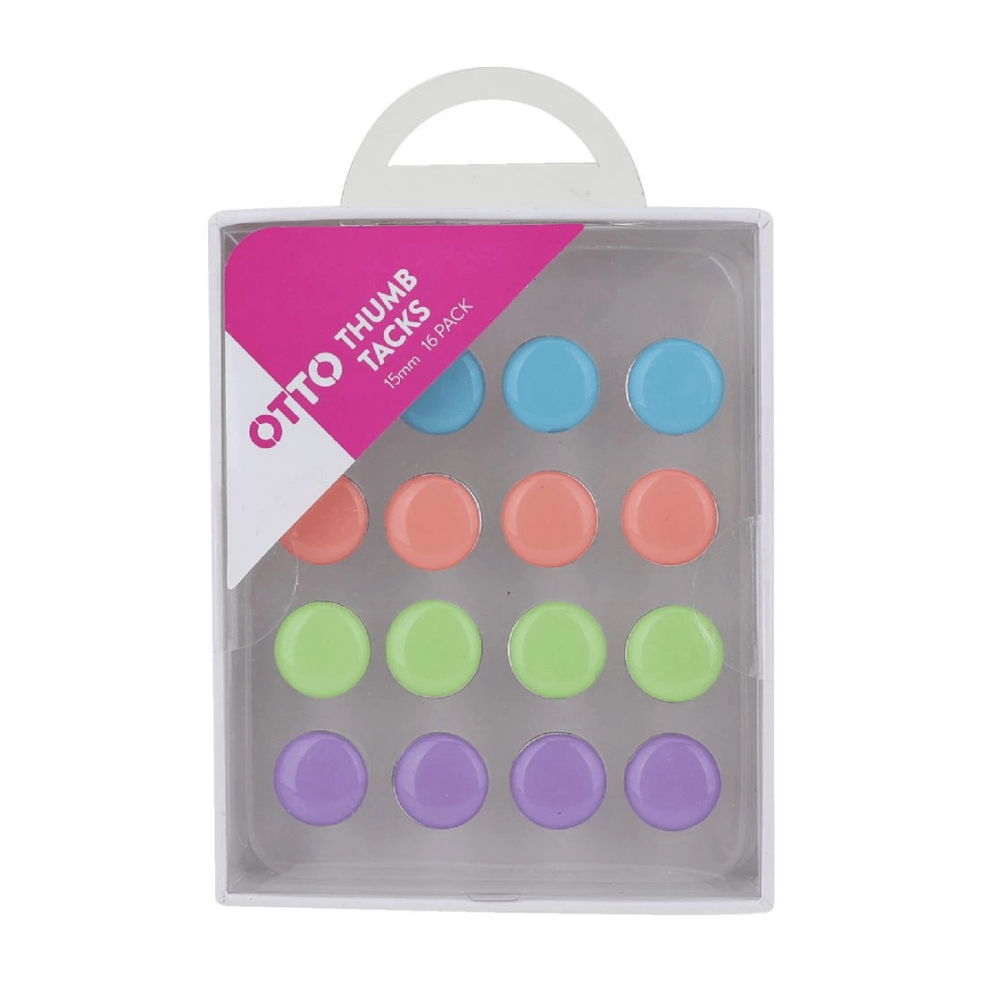 2 Otto Thumb Tacks 12mm 16 Pack Brights, 2 of 2