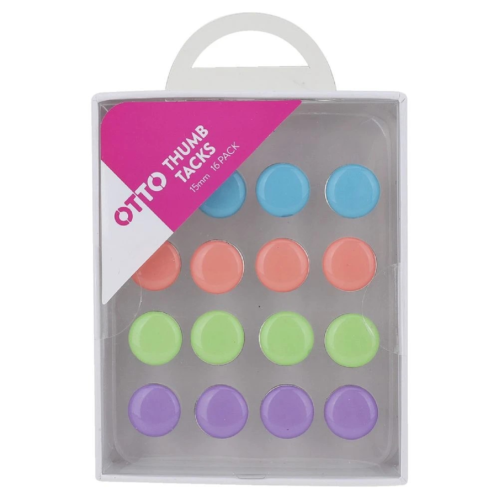 2 Otto Thumb Tacks 12mm 16 Pack Brights, 2 of 2