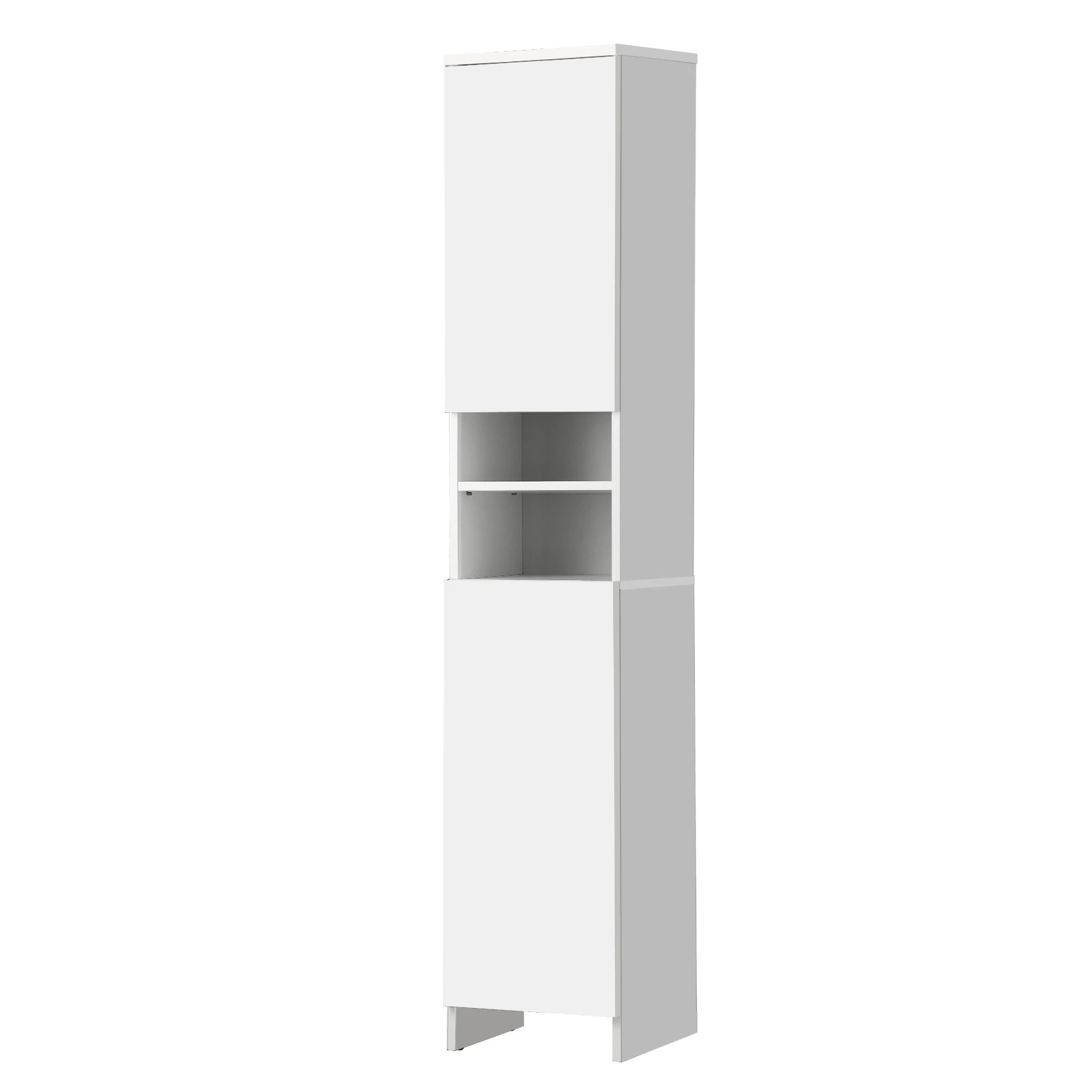 1 Oikiture Cabinet Storage Laundry Tall Slim Toilet Floor  Cupboard
 - White, 1 of 9