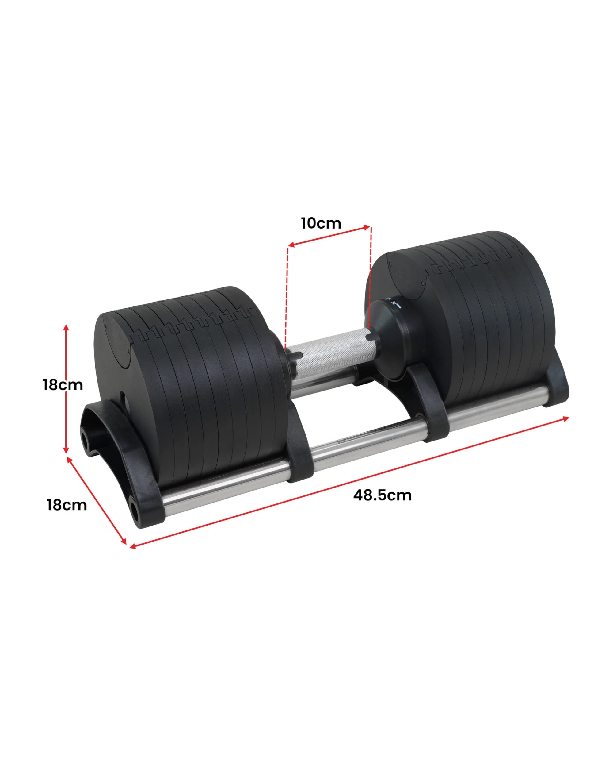 2 Powertrain Eon 36kg Dial-Up Adjustable Dumbbell Home Gym Weights, 2 of 6