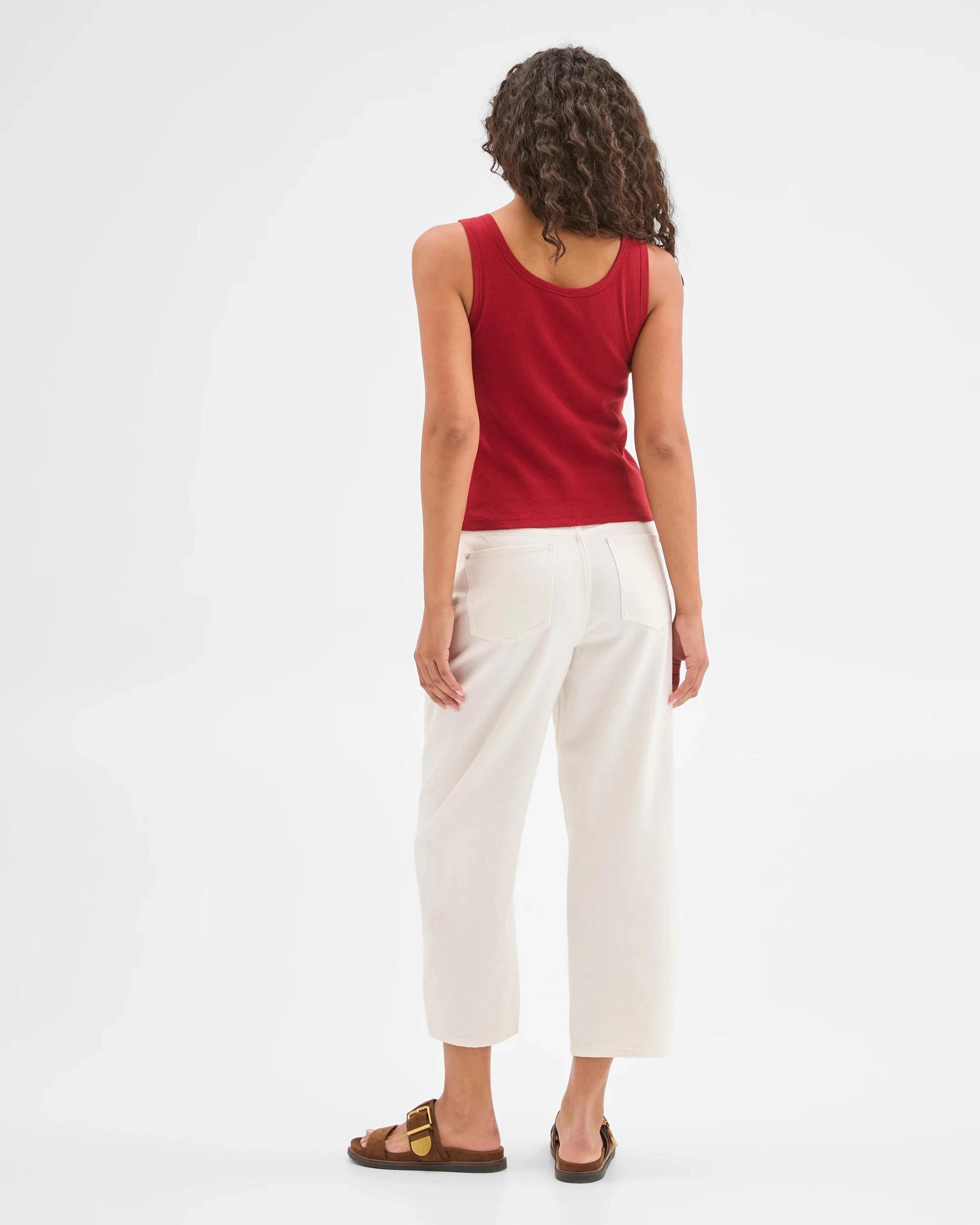 6 Target Woman Australian Cotton Blend Scoop Neck Tank Top with Shelf Bra GARNET, 6 of 7