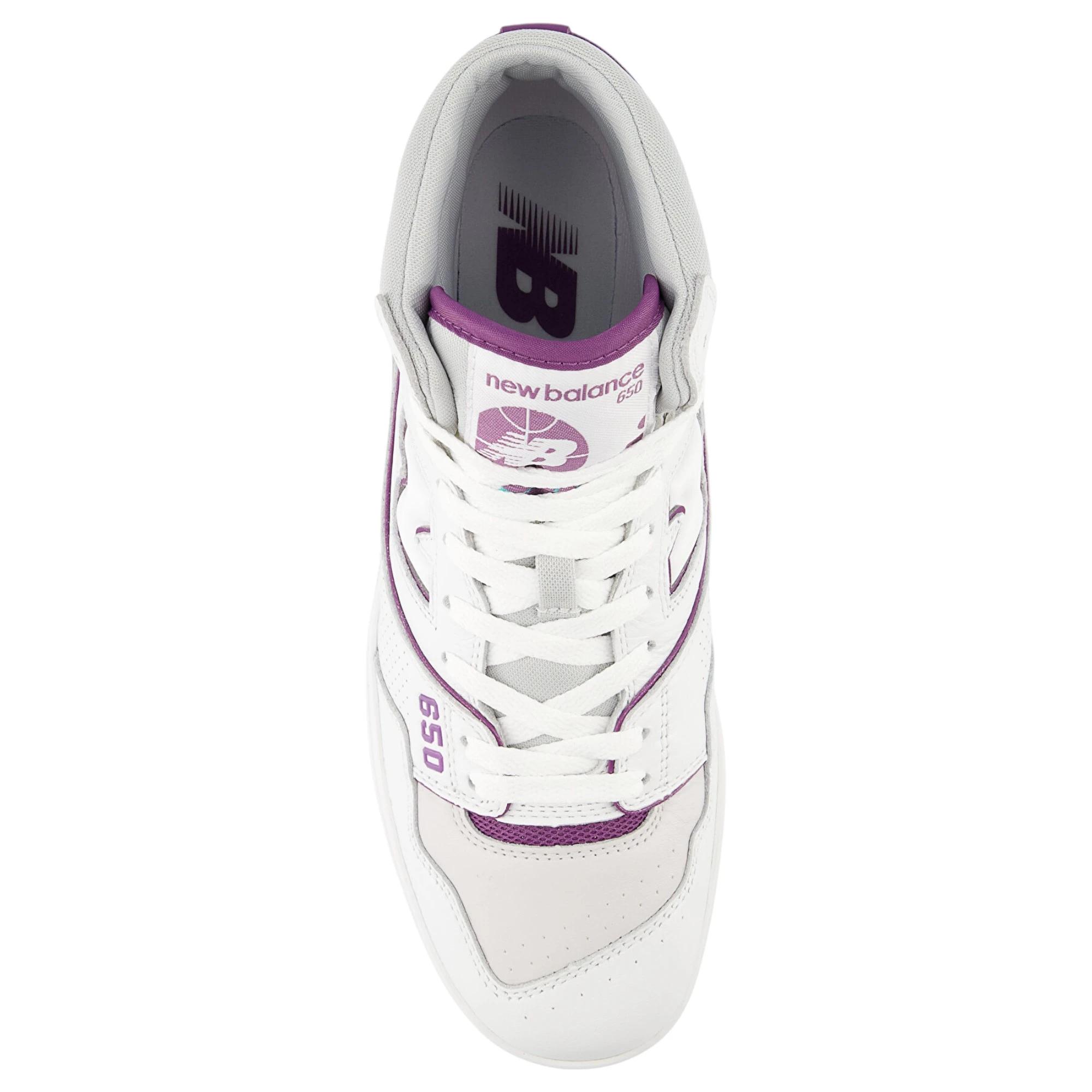 5 New Balance Mens 650 High Top White/ Purple Athletic Shoes WHITE/PURPLE, 5 of 5
