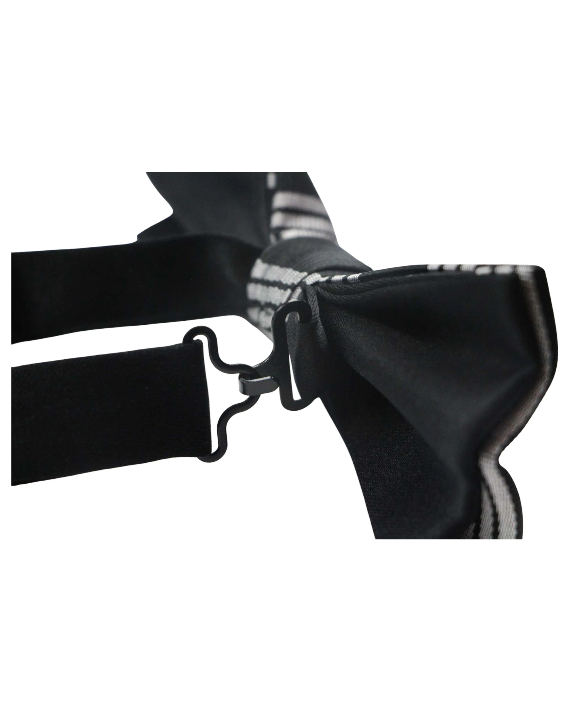 2 Zasel Mens Black With Silver Grey Stripes Patterned Bow Tie, 2 of 2