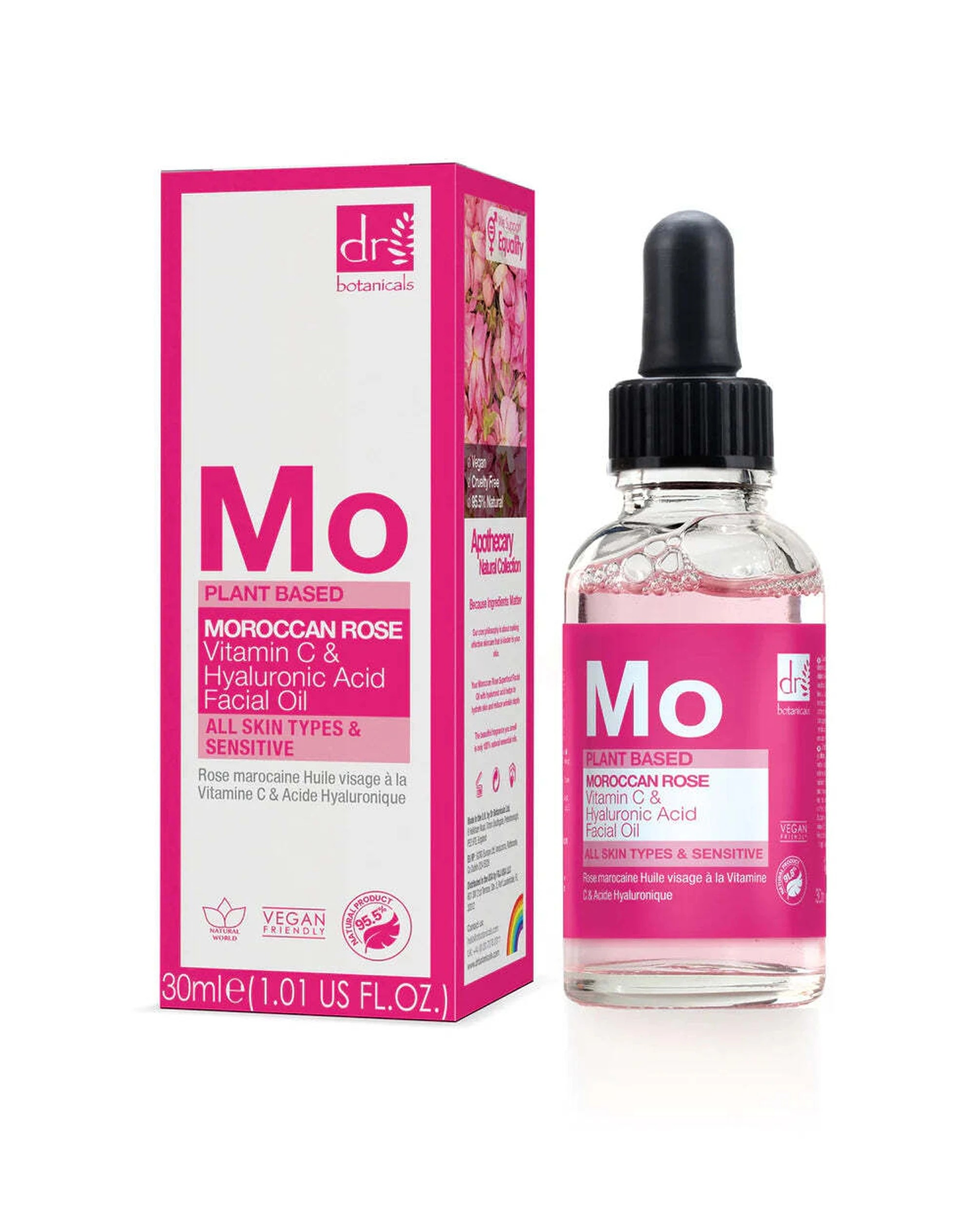 1 Dr Botanicals Moroccan Rose Facial Oil Hyaluronic Acid Vitamin C 30mL - Multi, 1 of 1