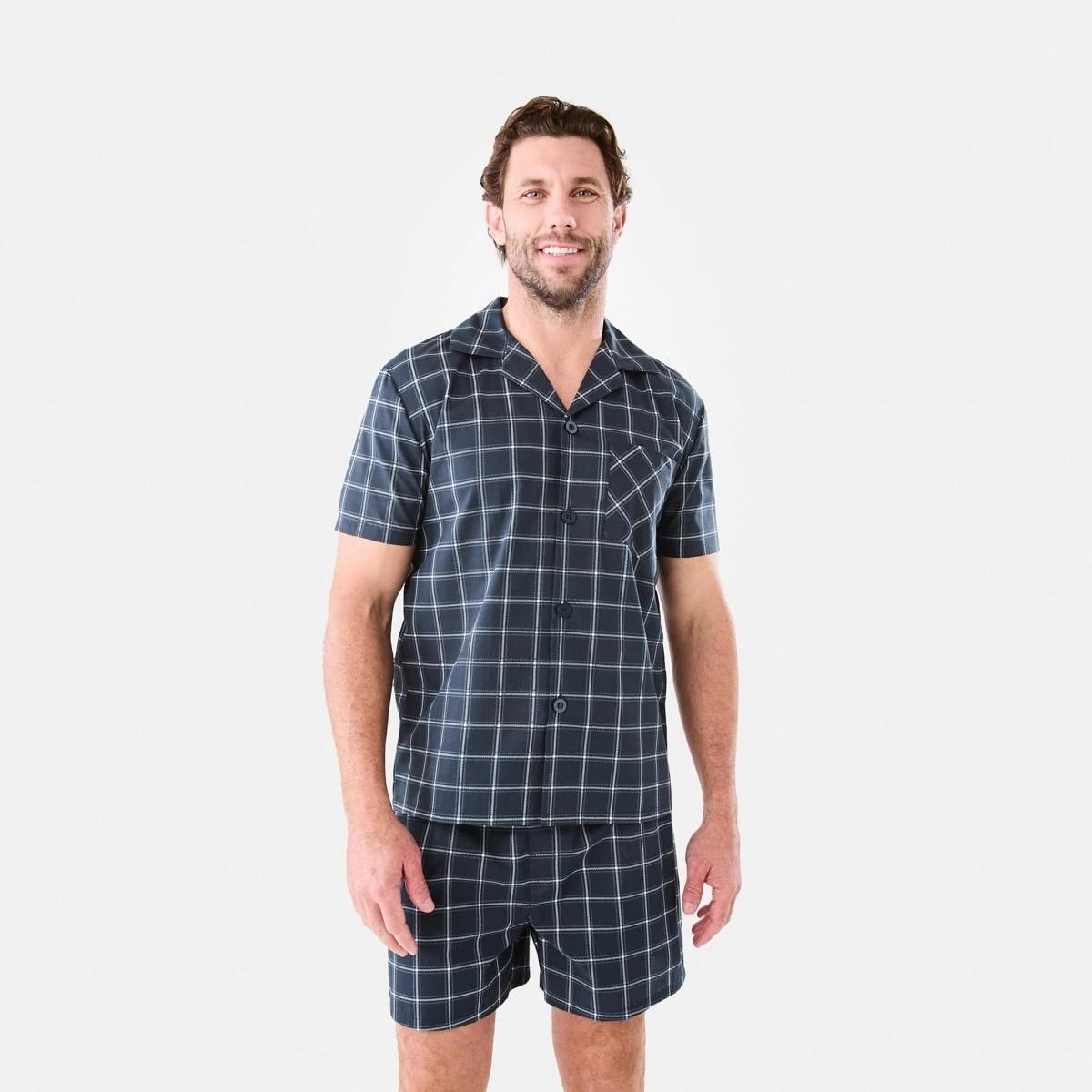 1 Short Leg Woven Pyjama Set COTTERS CHECK, 1 of 9