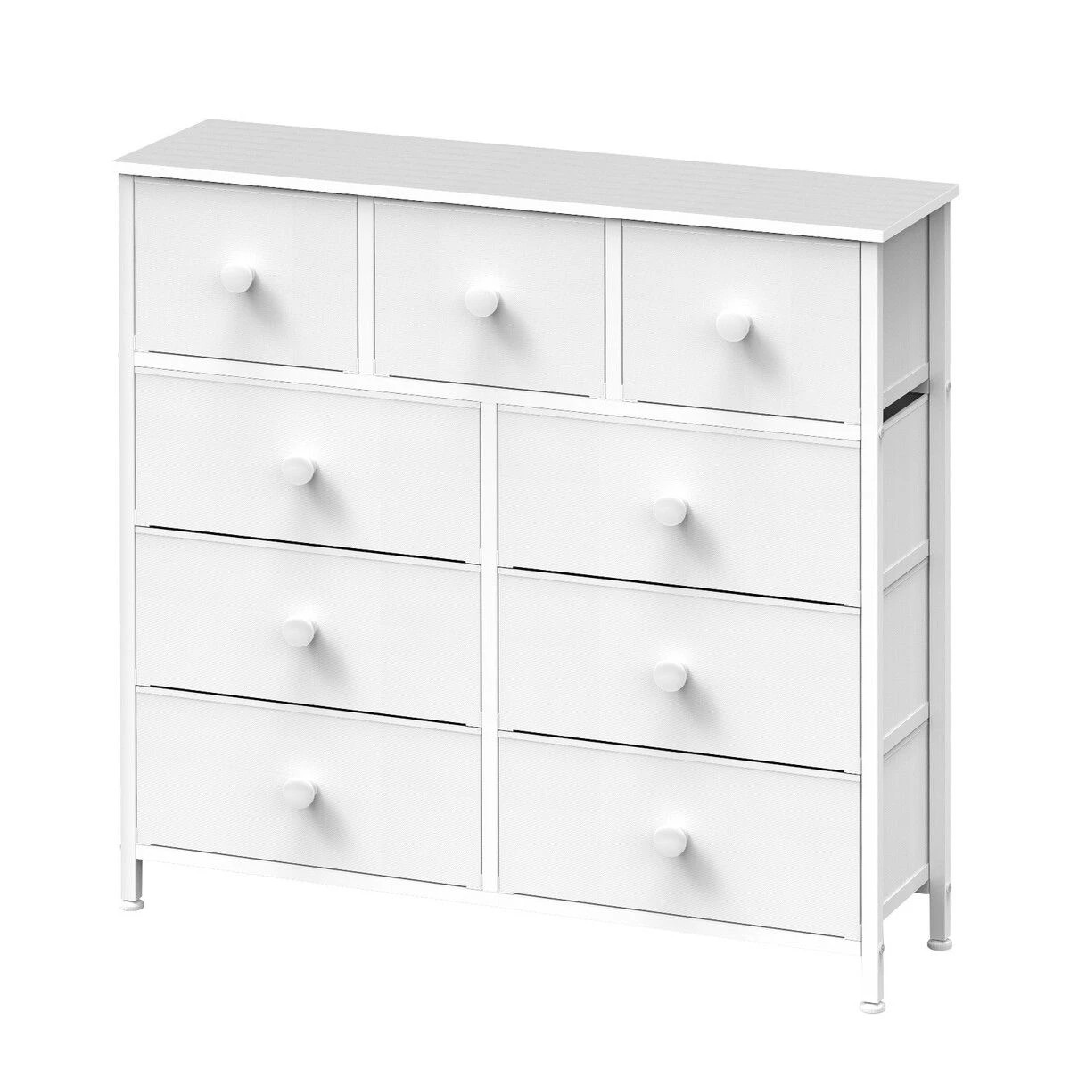 1 LUXSUITE Wide Chest of 9 Drawers Tall Dresser Tallboy White, 1 of 4