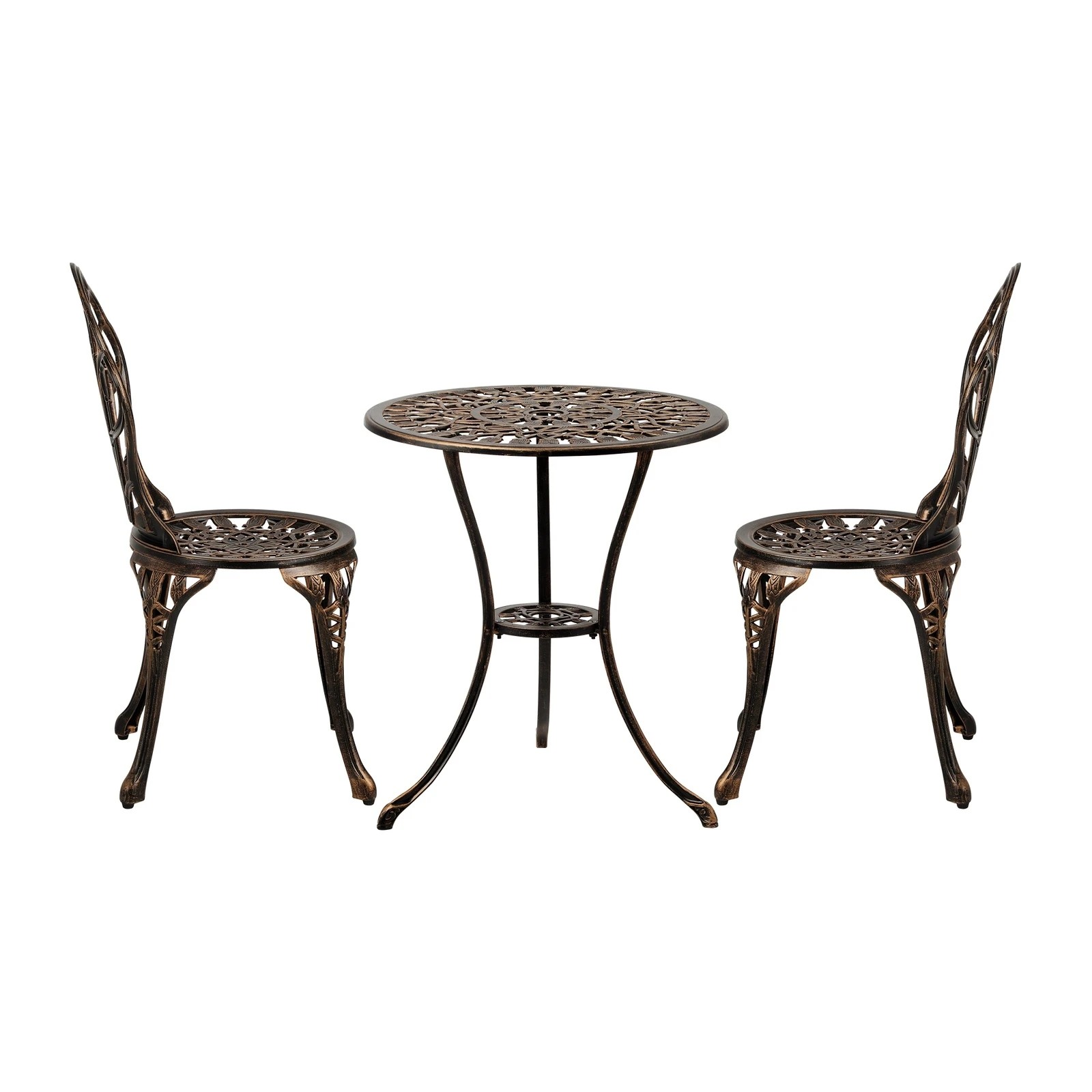 7 Livsip 3pcs Bistro Outdoor Setting Chairs Table Patio Dining Set Furniture
 - Bronze, 7 of 10