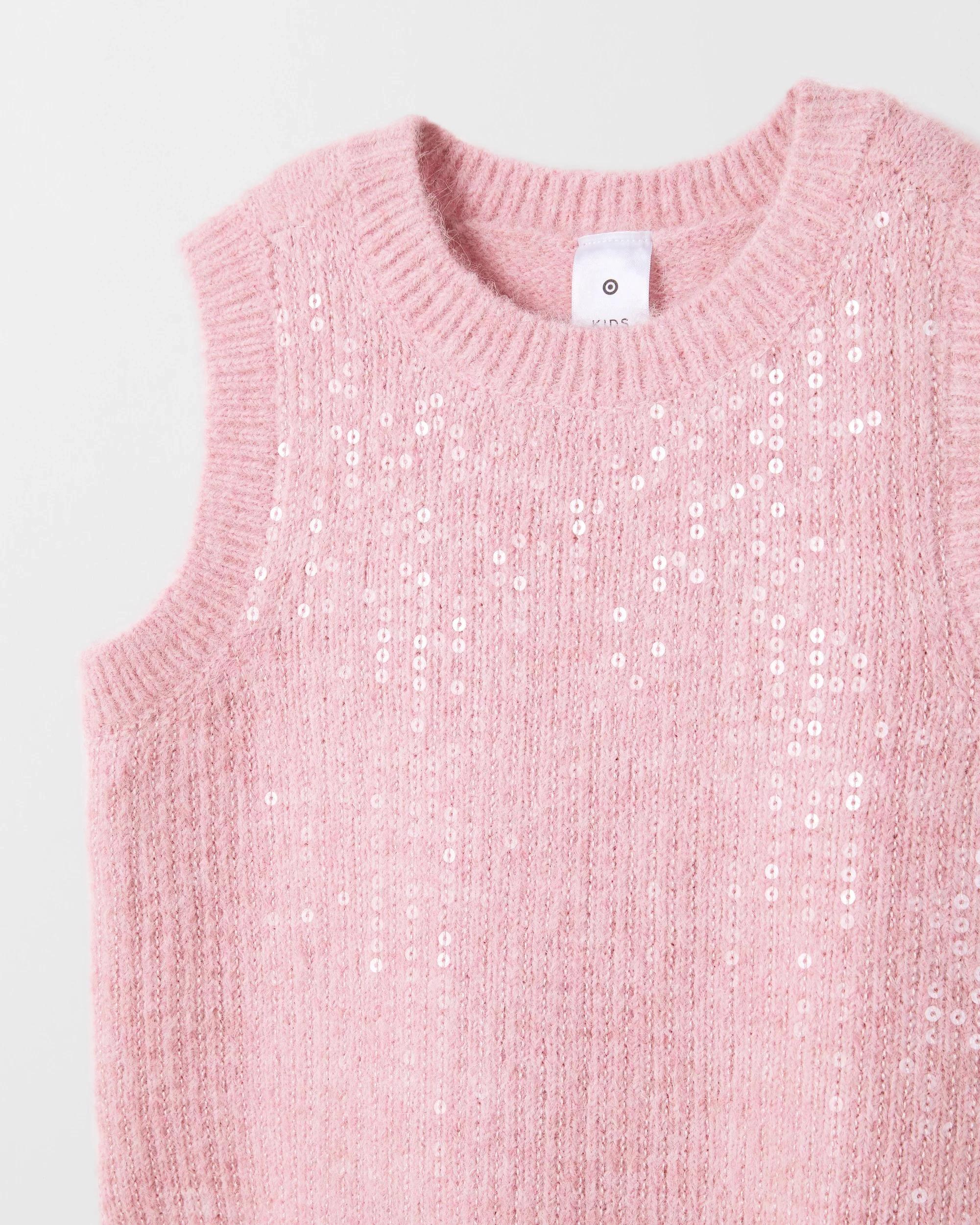 7 Target Kids Knit Sequin Vest BLEACHED MAUVE, 7 of 7