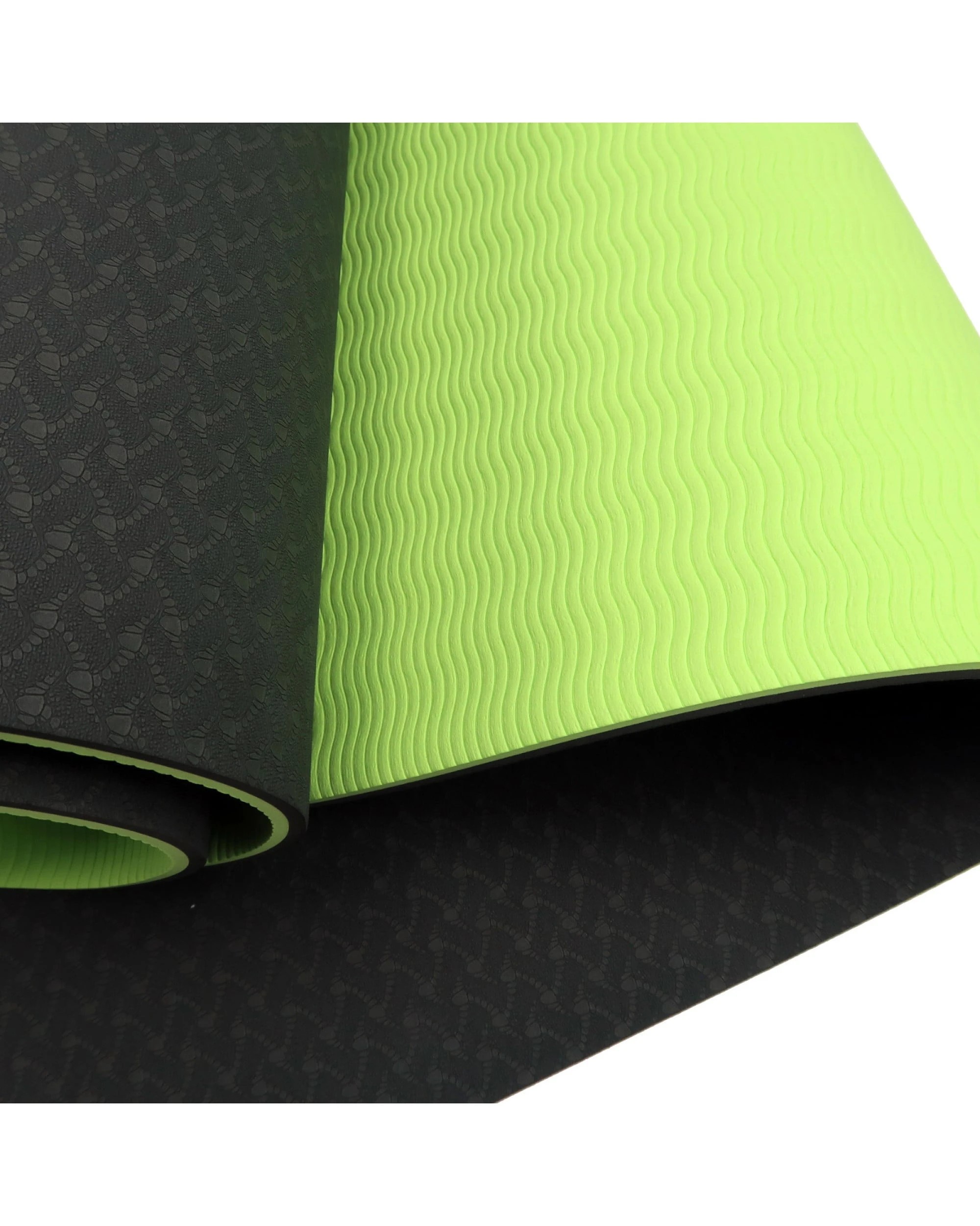 5 Powertrain 8mm Thick Yoga Exercise Mat Home Gym Pilates Fitness Dual Layer TPE - Black, 5 of 7