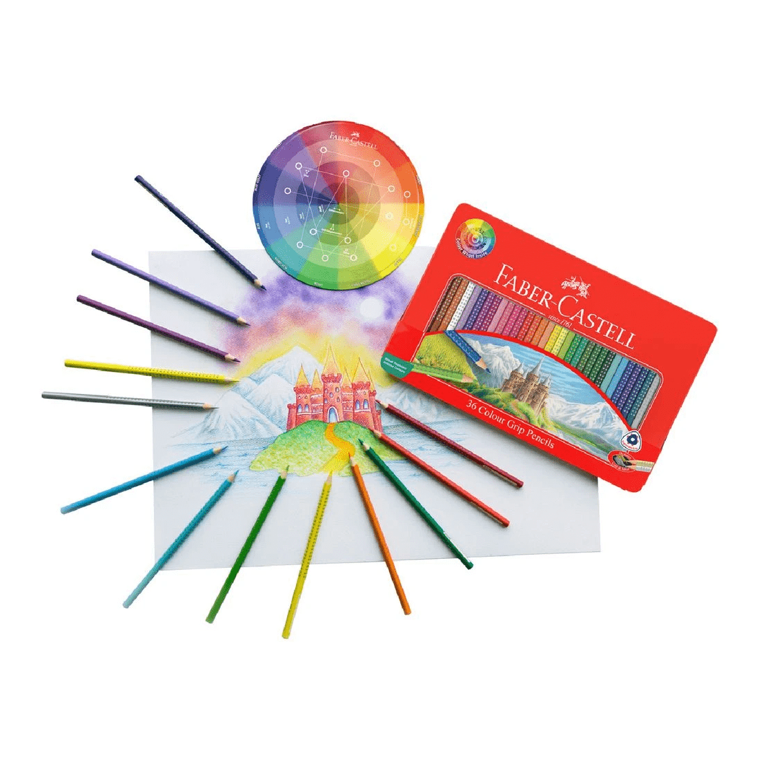 6 Faber-Castell Colour Grip Triangular Pencils Tin 36 Pack, 6 of 7