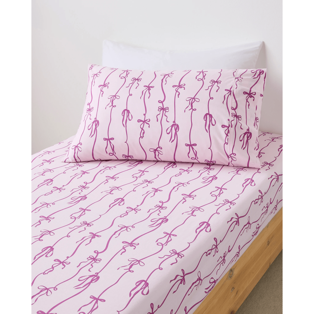 1 Target Harper Bows Australian Cotton Stonewash Fitted Sheet Set
 - Double Bed
 - Pink, 1 of 2