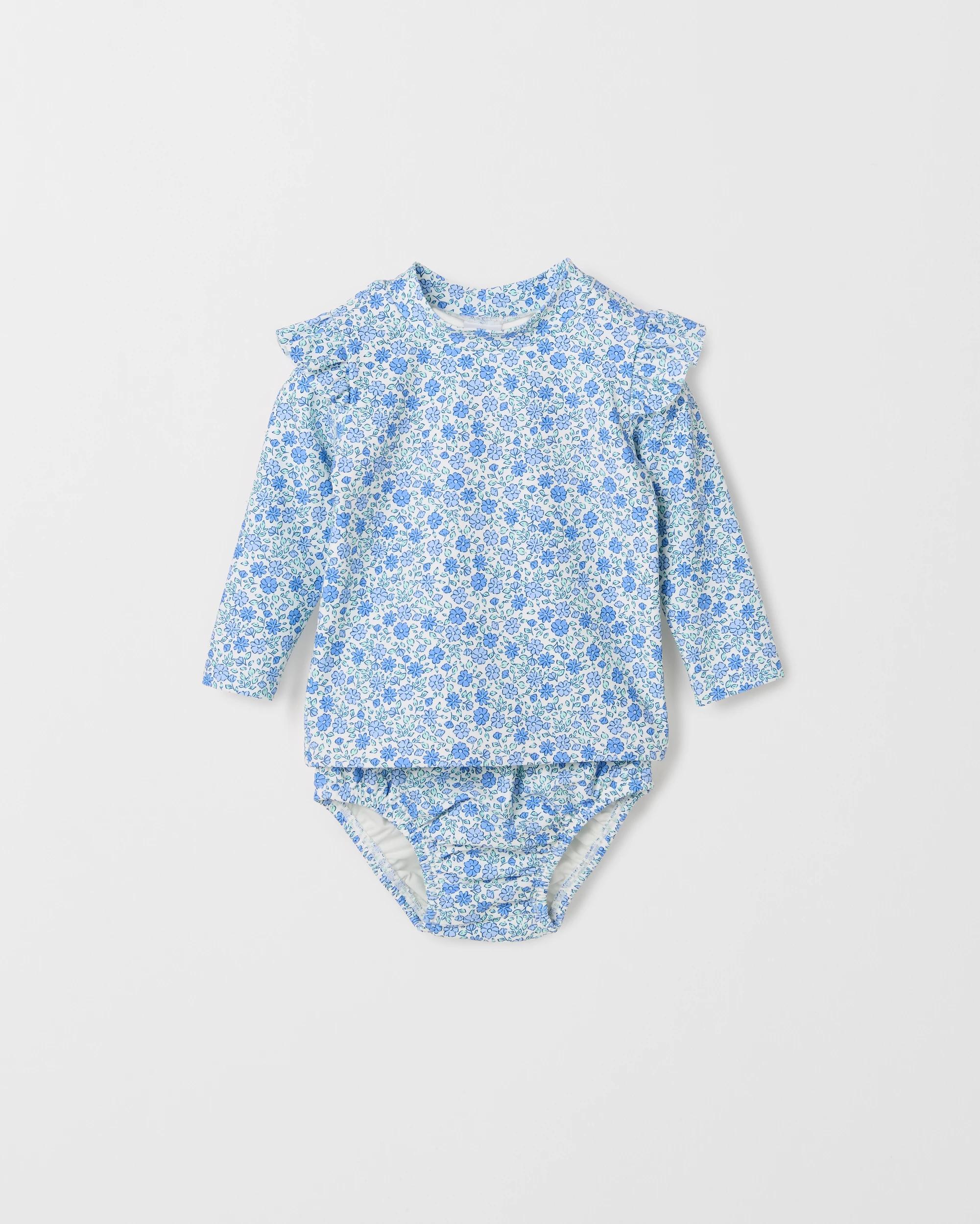 1 Target Baby Baby Frill Rash Vest & Nappy Cover 2 Piece Swim Set BLUE DITSY, 1 of 1
