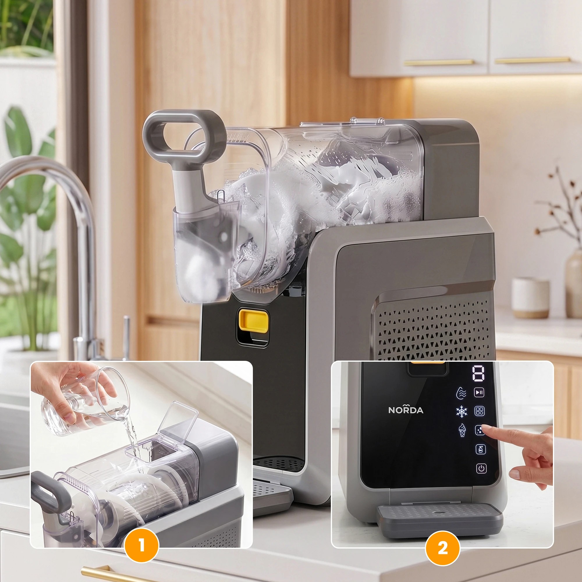 8 NORDA Slushie Machine Frozen Drink Maker - Grey, 8 of 9
