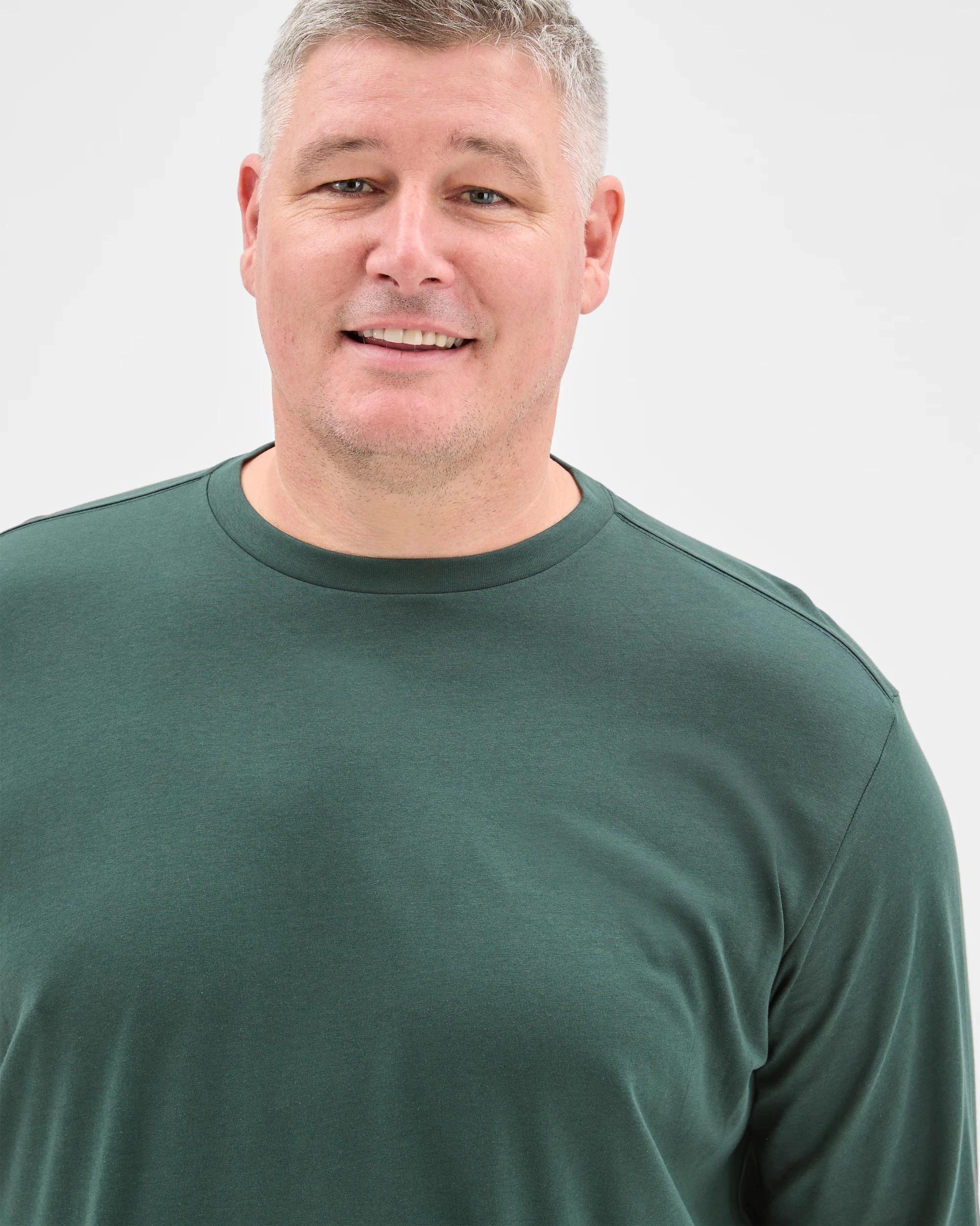5 Target Man Plus Plus Size Australian Cotton Long Sleeve T-Shirt WINTER GREEN, 5 of 6