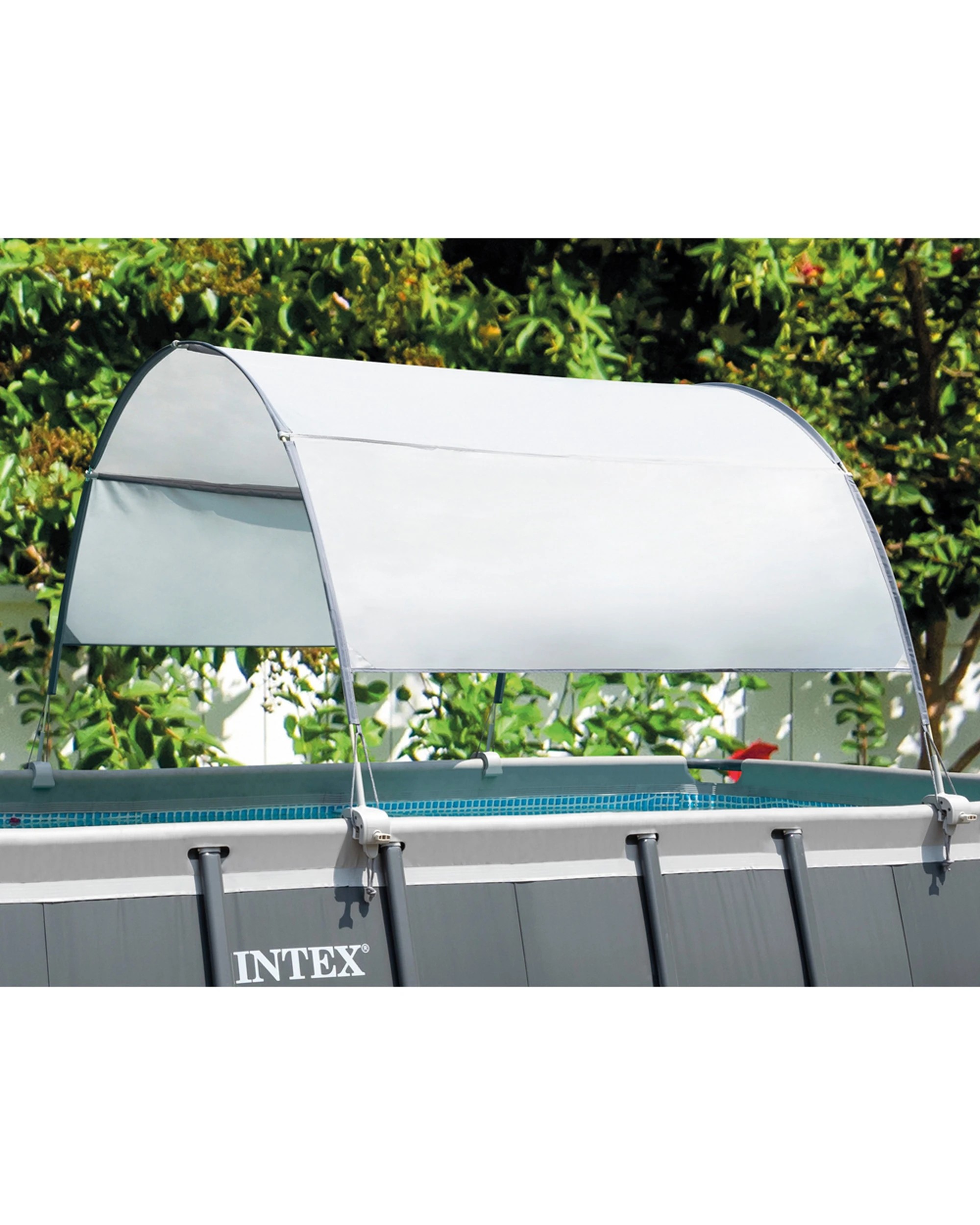 2 Intex UV Protected Canopy Shade For Intex Prism Frame Rectangular And Oval Pools - Grey, 2 of 5