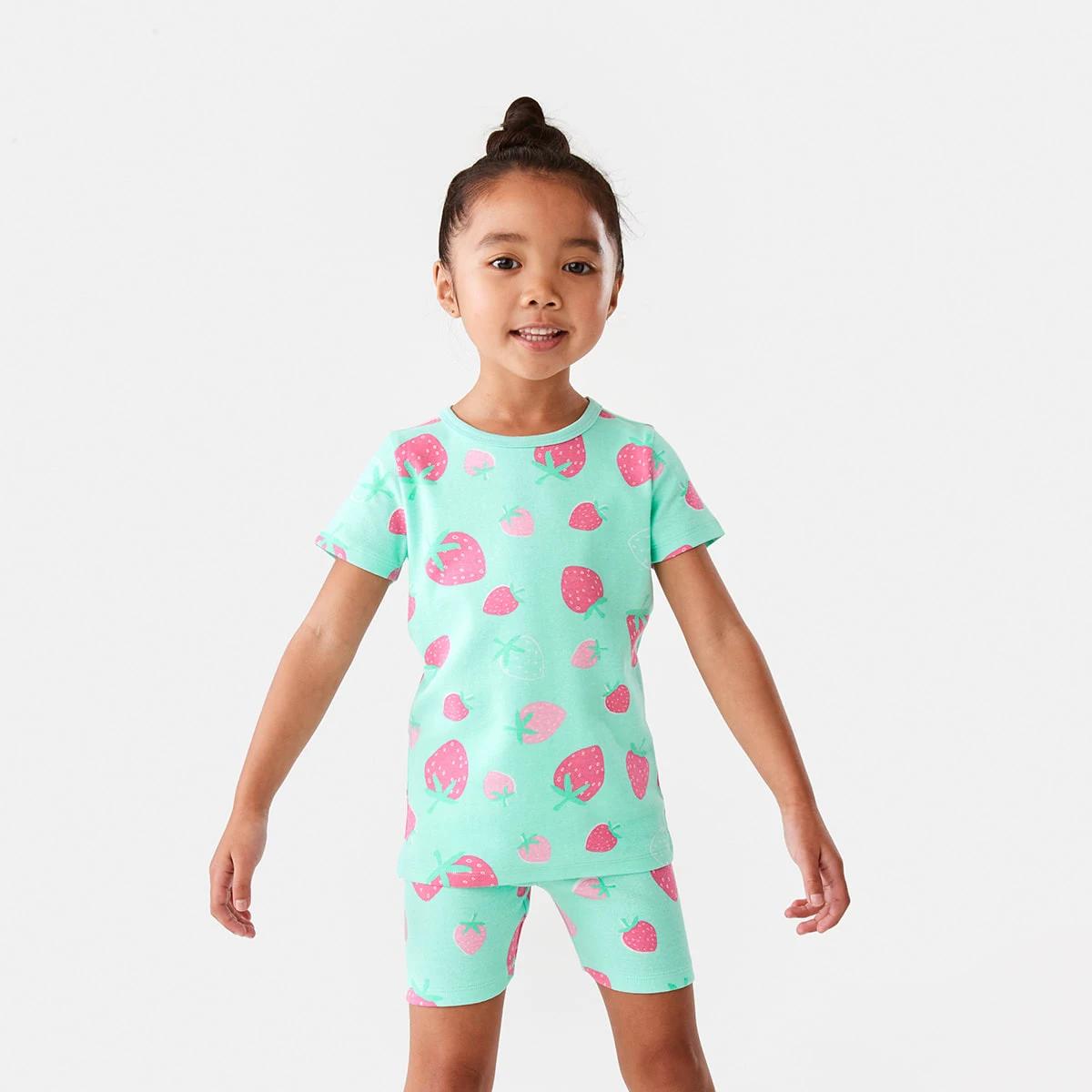 1 Short Sleeve Skinny Rib Knit Pyjama Set Strwbrywhl, 1 of 10