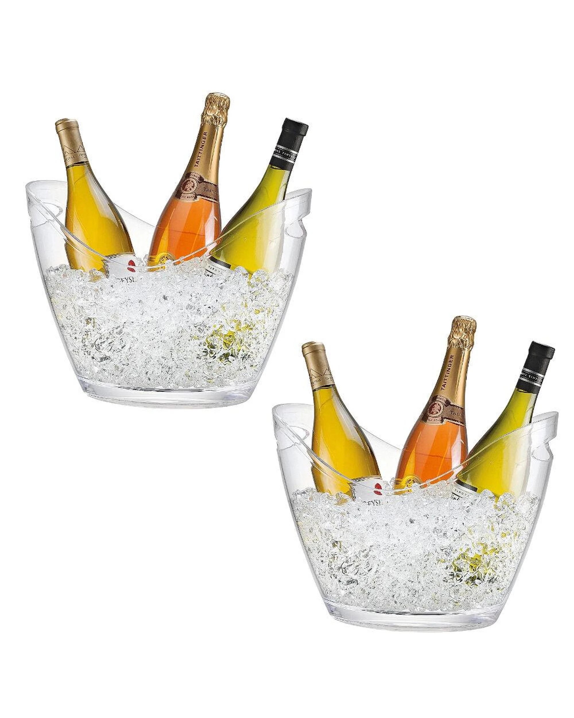 1 Serroni Vino Gondola Drinks Tub Set of 2  6.8L - Clear, 1 of 2