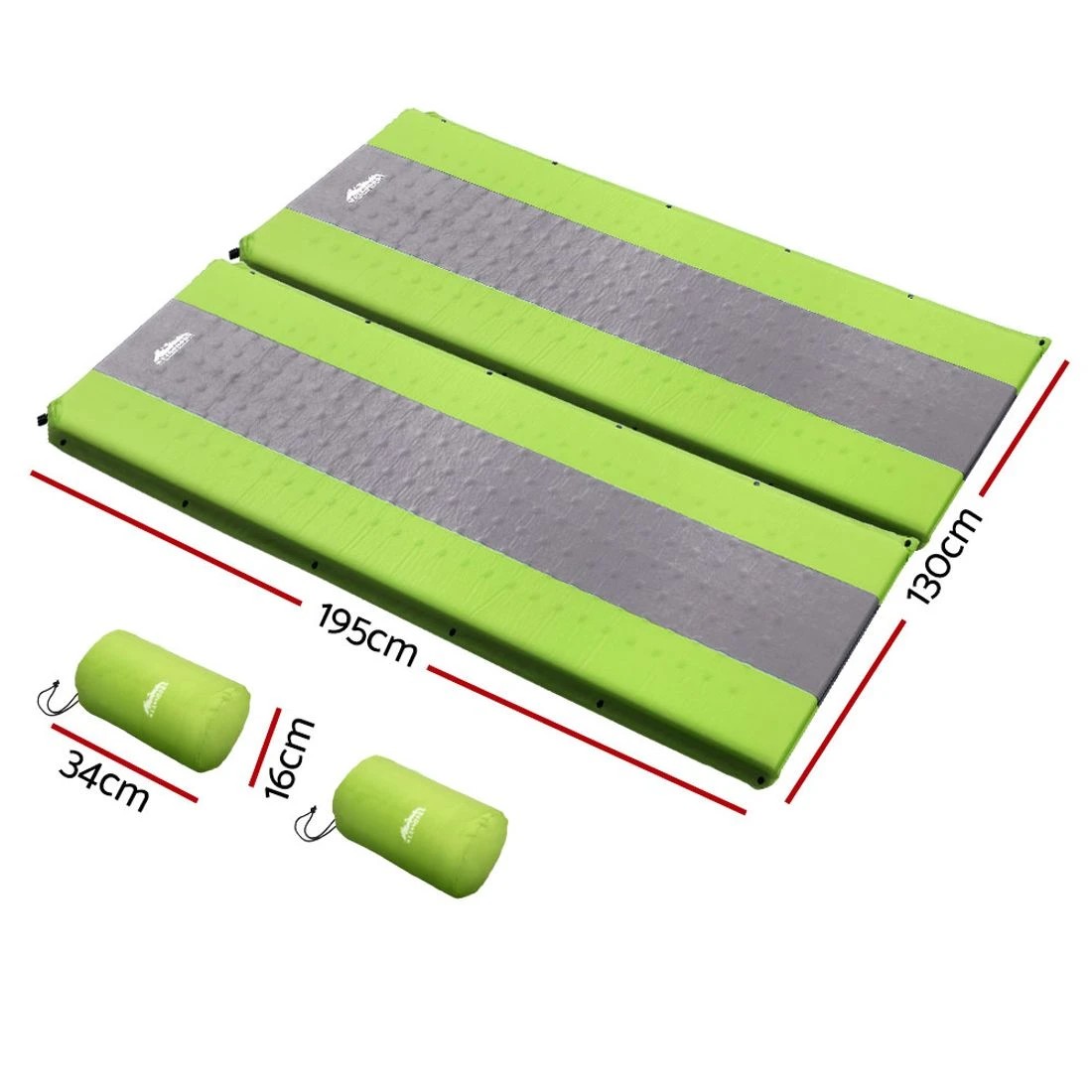 2 Weisshorn Self Inflating Mattress Camping Sleeping Mat Air Bed Pad Double Set - Multi, 2 of 4