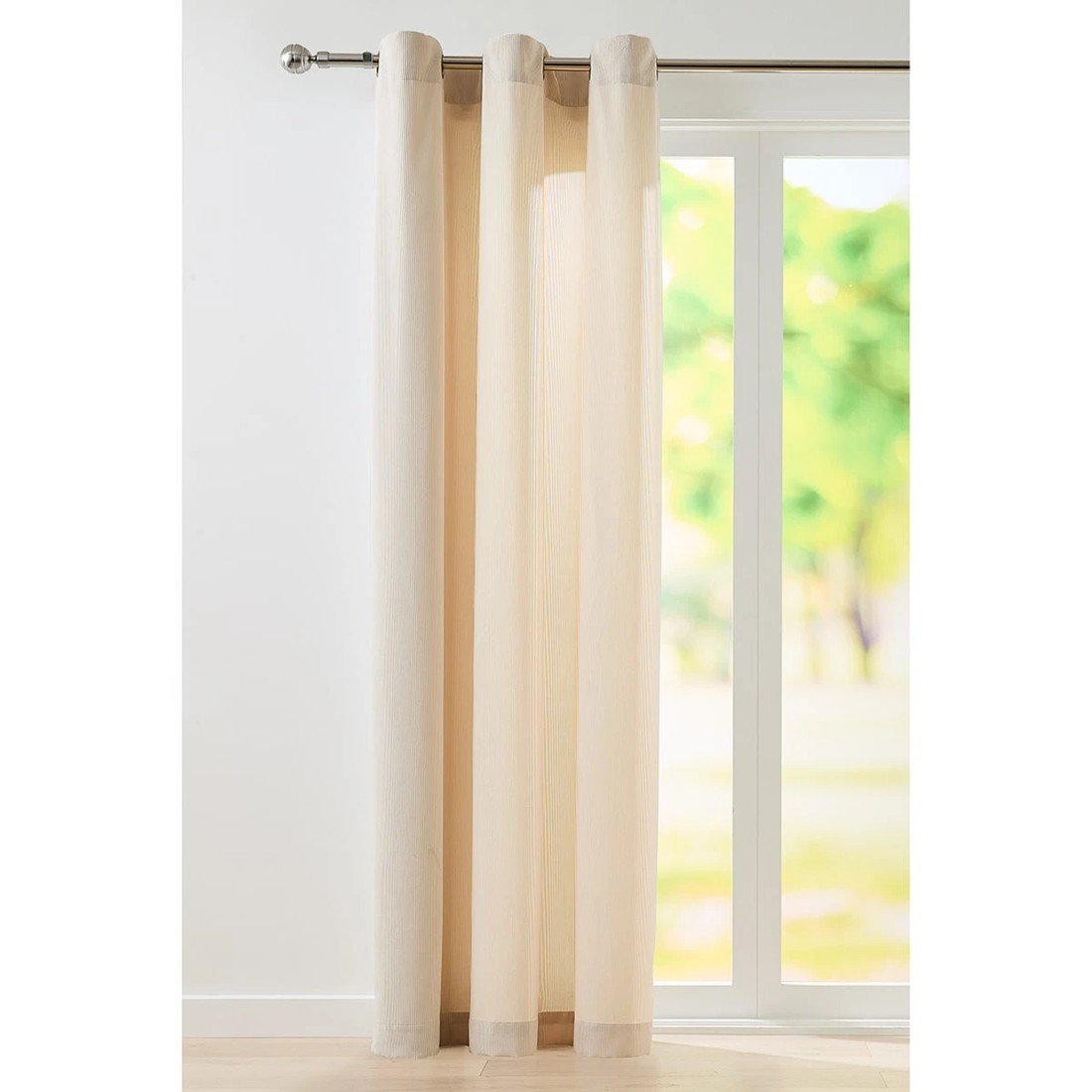 1 Corduroy Curtain - Beige - 140cm x 221cm, 1 of 5