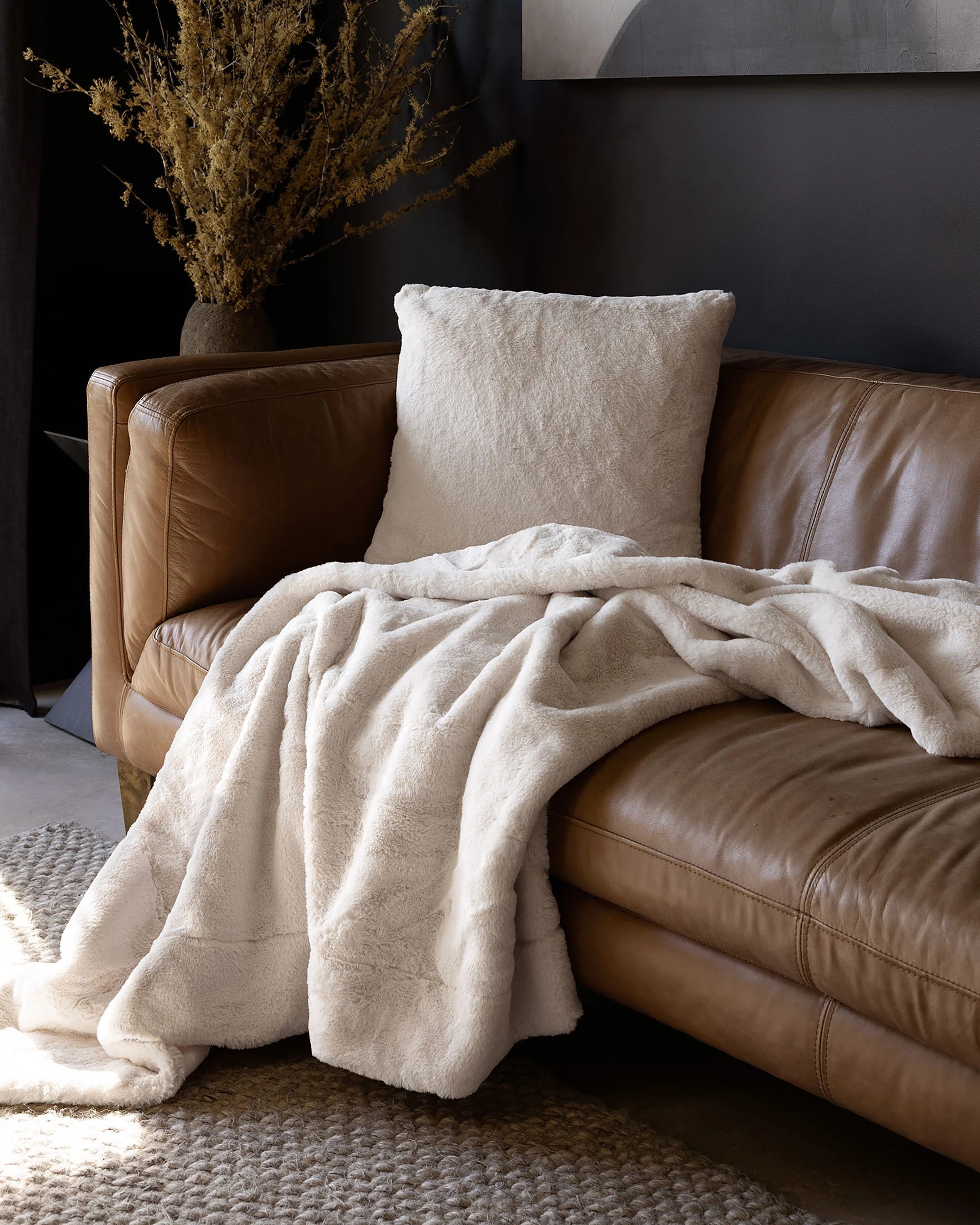 2 Bambury Frida Soft Thick Faux Fur Throw Snow - White, 2 of 3