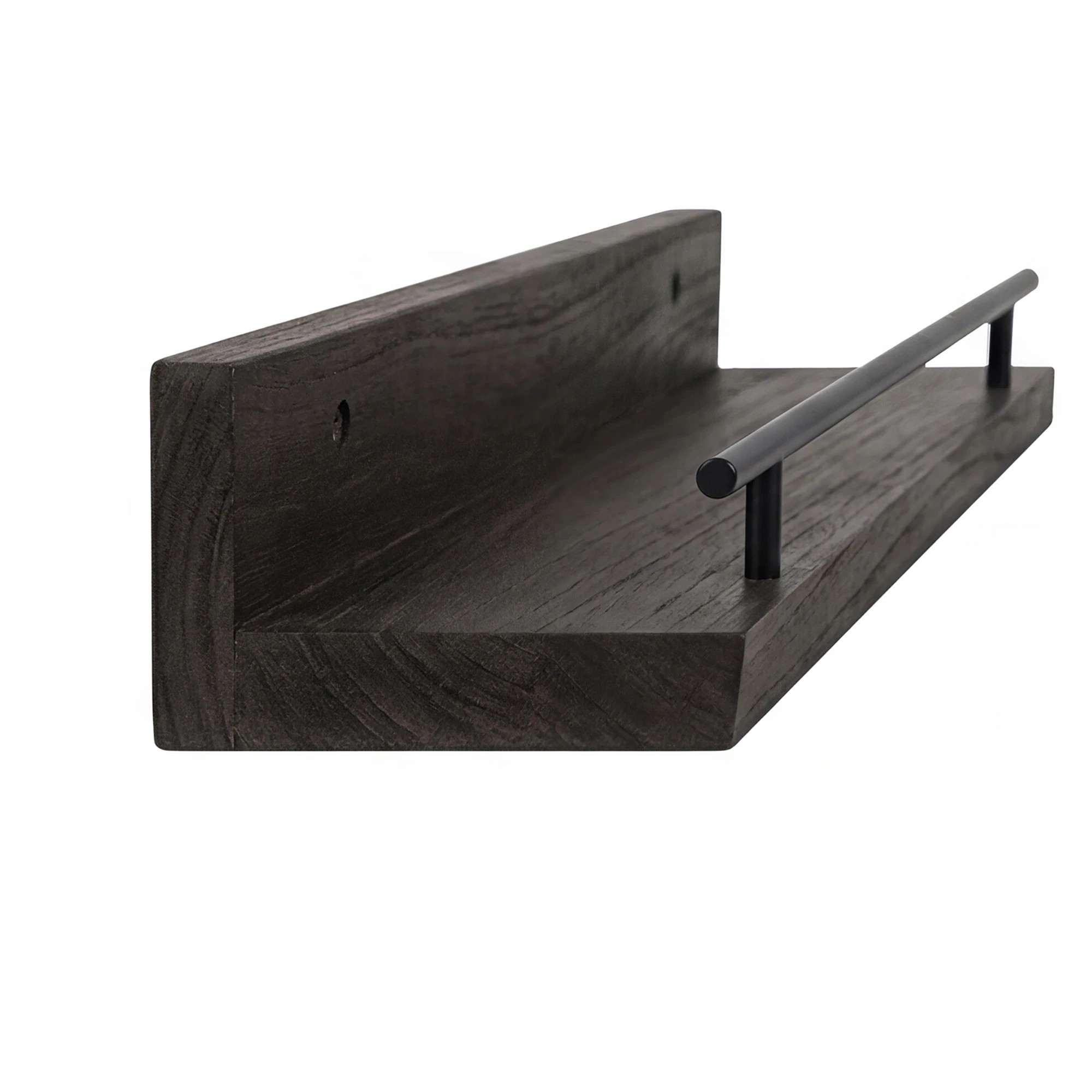 5 Levede 3 Set Wood Shelves For Wall - Black, 5 of 5