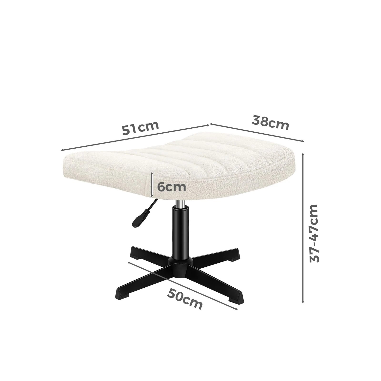 6 Alfordson Office Chair Computer Executive Seat Work Ottoman Boucle - White, 6 of 10