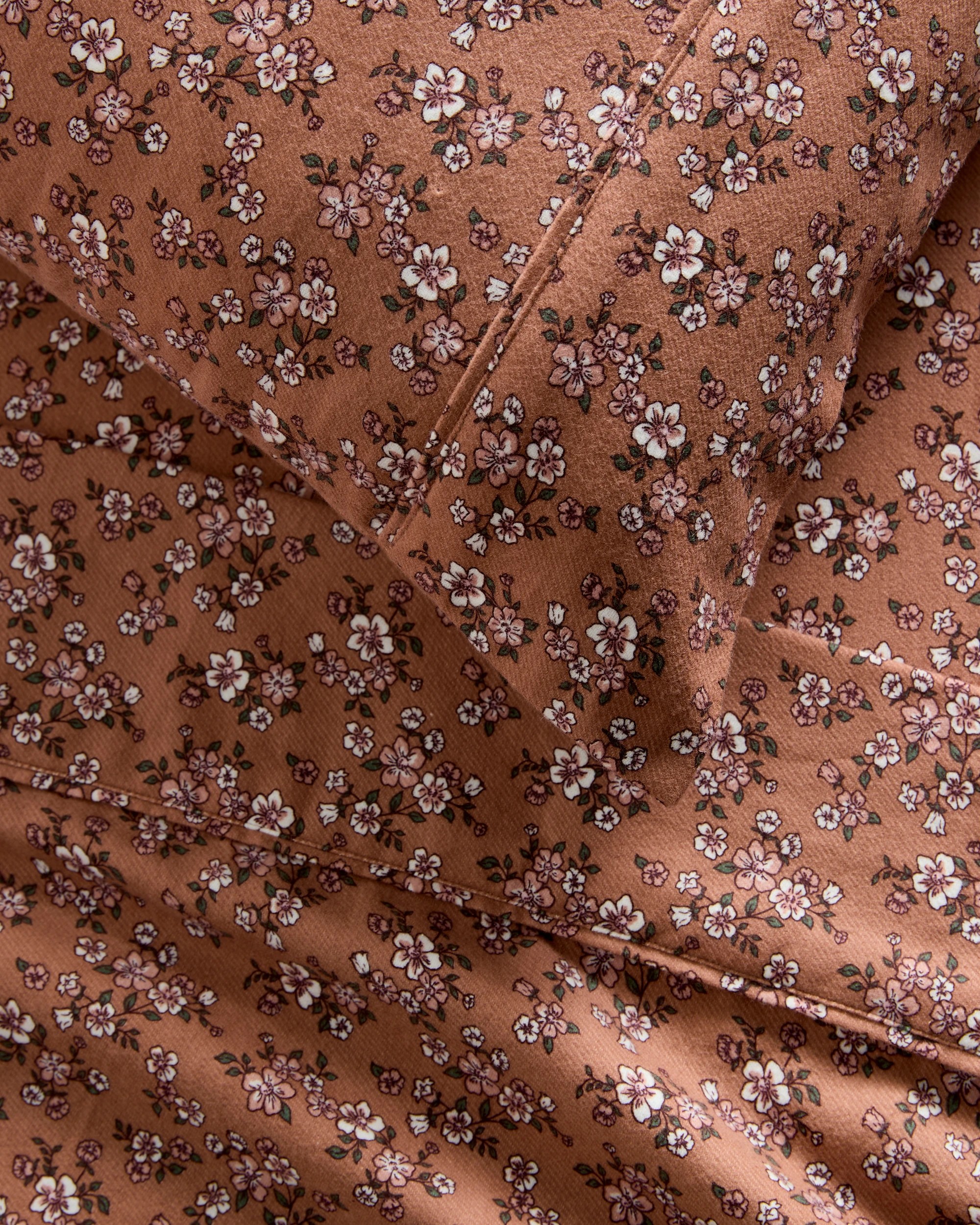 3 Target Annica Floral Flannelette Sheet Set - Single Bed - Brown, 3 of 4