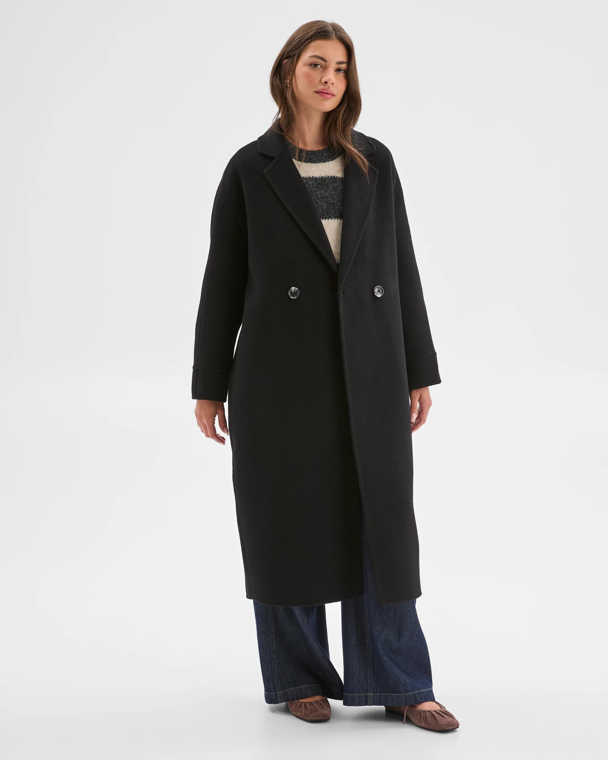 4 Target Petites Petites Wool Cocoon Coat BLACK, 4 of 8