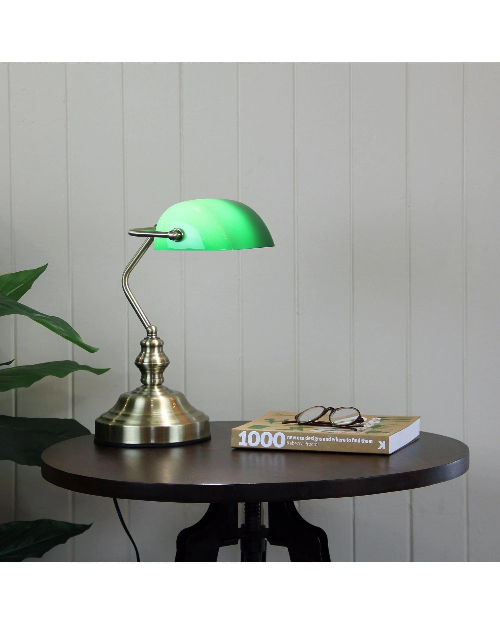 2 Oriel Lighting Bankers Touch Onoff Touch Lamp Antique Brass - Green, 2 of 3