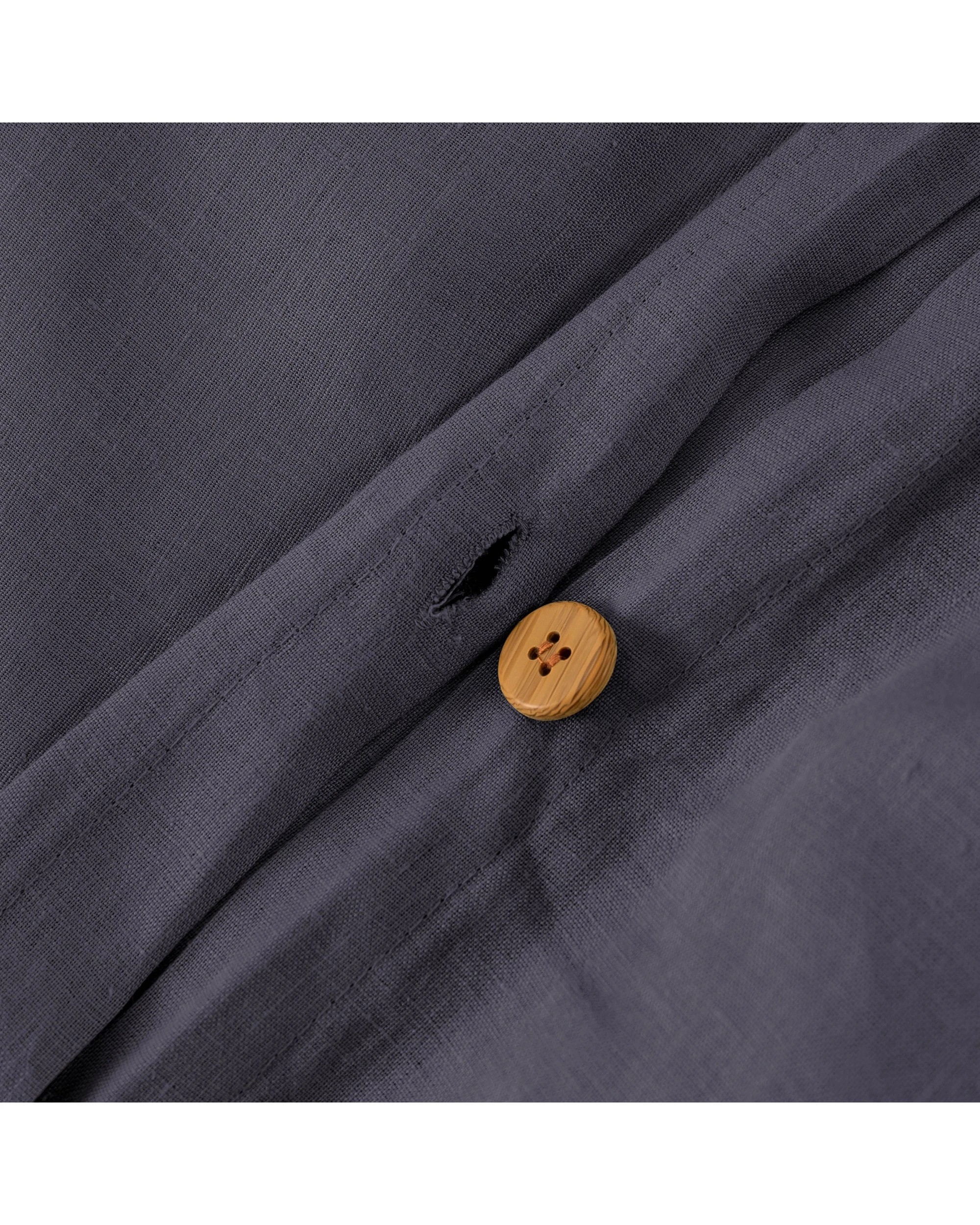 6 Natural Home Vintage Washed 100% Hemp Quilt Cover Set - Queen Bed - Charcoal, 6 of 7