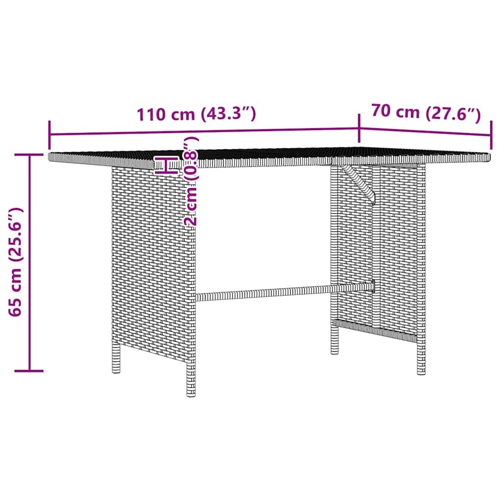 8 vidaXL Garden dining table Durable - Black, 8 of 9