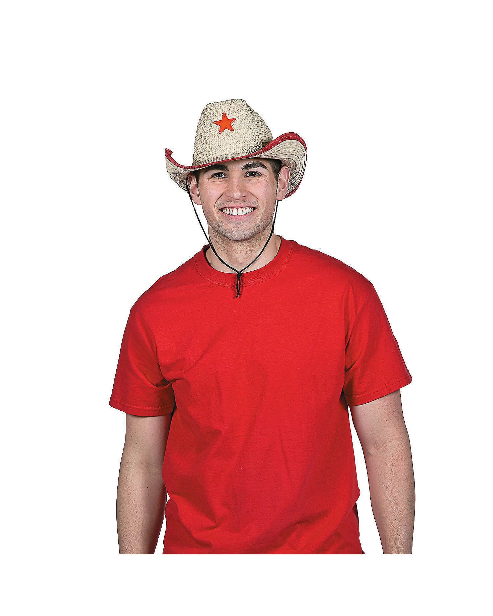 2 Fun Express Adult Red Star Cowboy Hat - Adult, 2 of 2