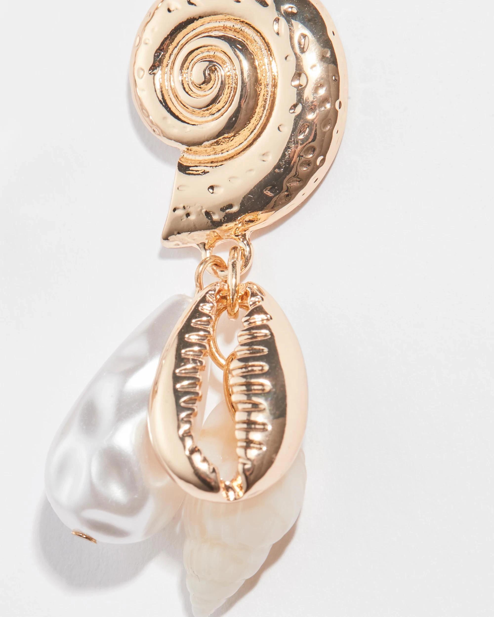 2 Target Ocean Charms Statement Drop Earrings GOLD, 2 of 2