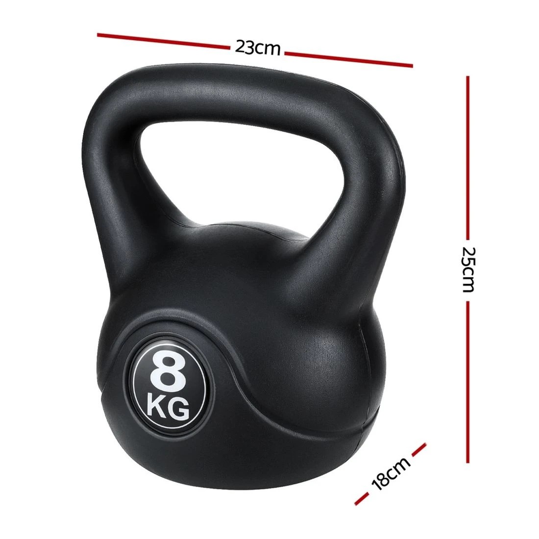 2 Everfit 8kg Kettlebell Set Weight Lifting Bench Dumbbells Kettle Bell Gym Home - Black, 2 of 6