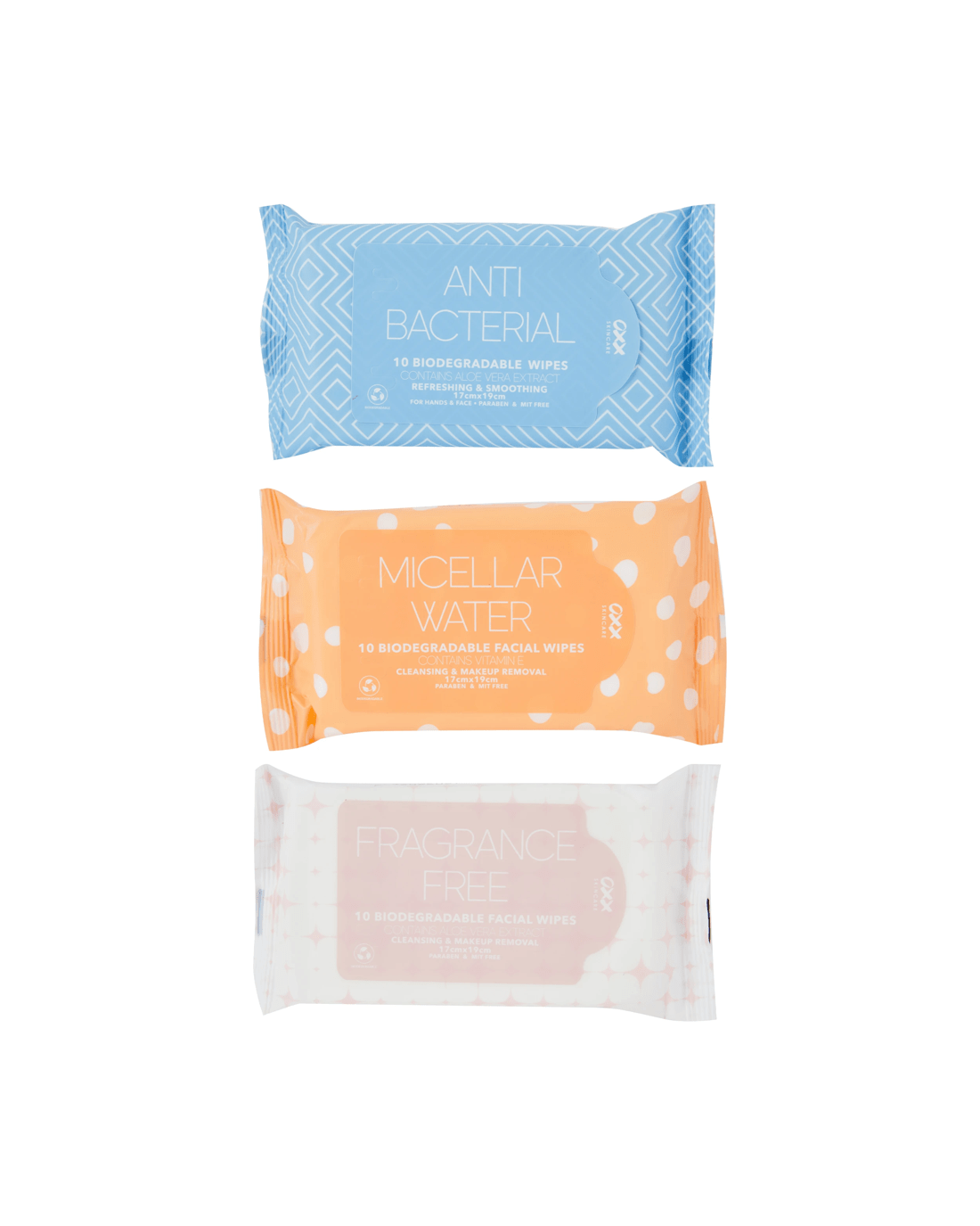 3 OXX Skincare 30 Piece Biodegradable Travel Wipes Pack, 3 of 6