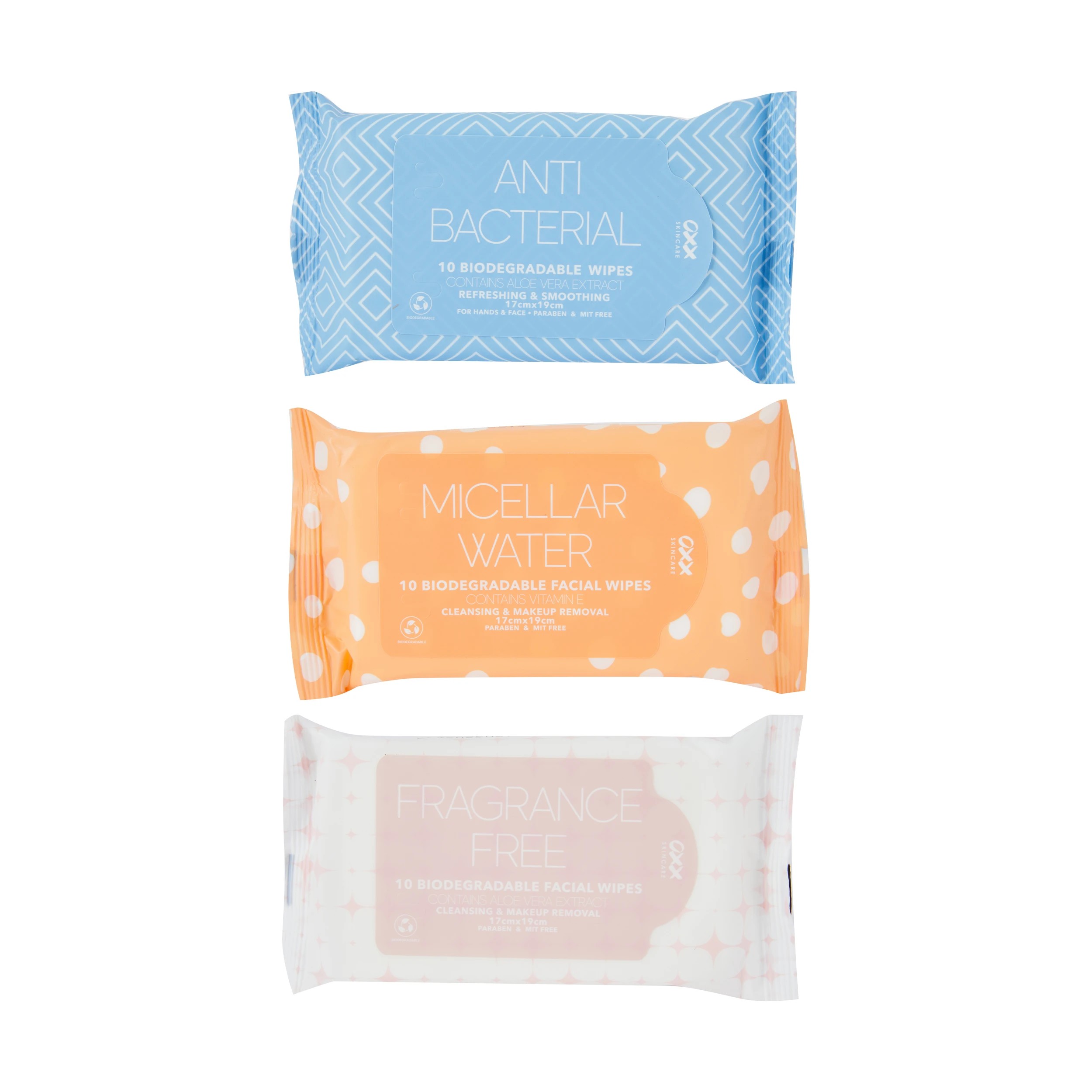 3 OXX Skincare 30 Piece Biodegradable Travel Wipes Pack, 3 of 6