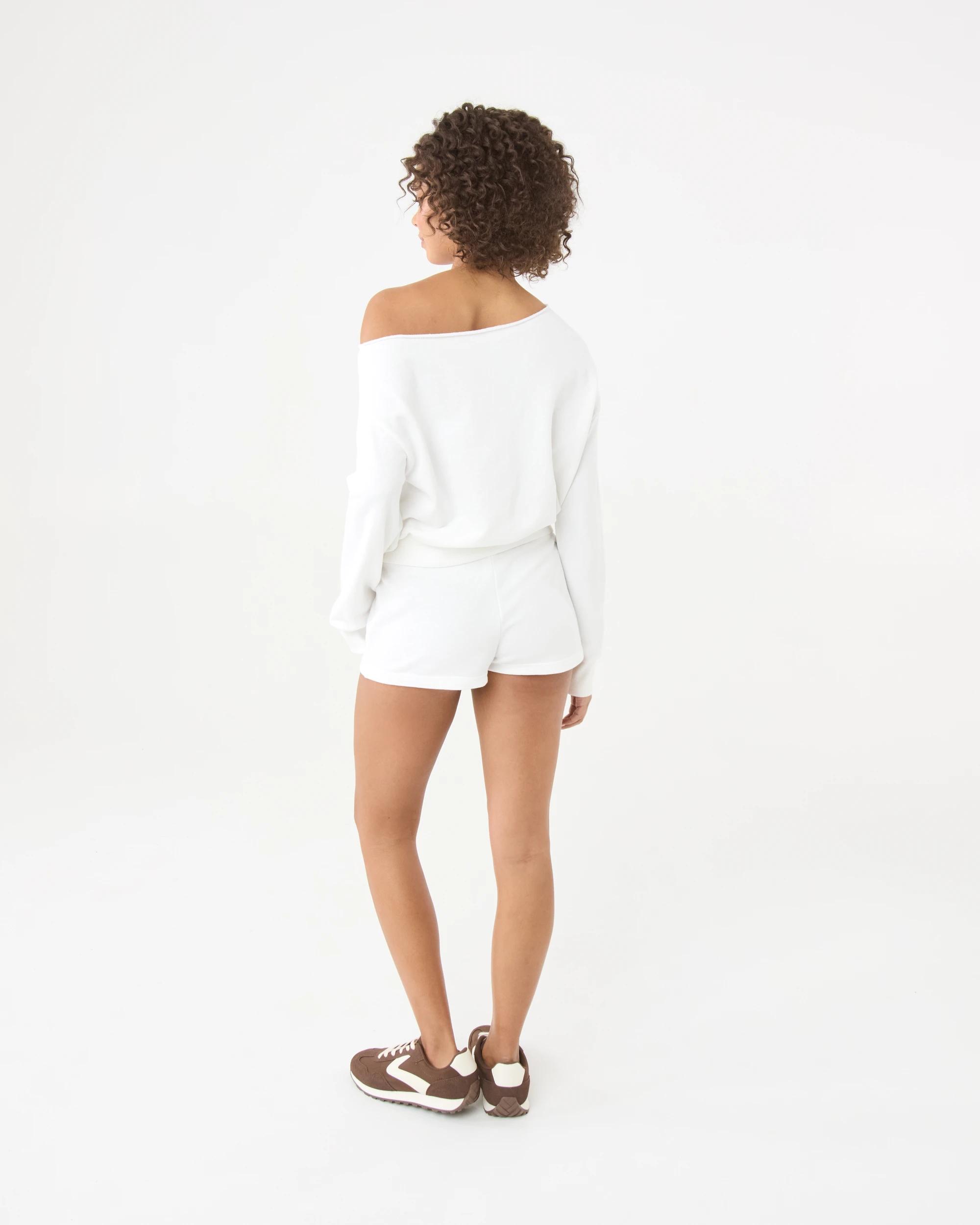 4 Off The Shoulder Sweatshirt Snw White, 4 of 8