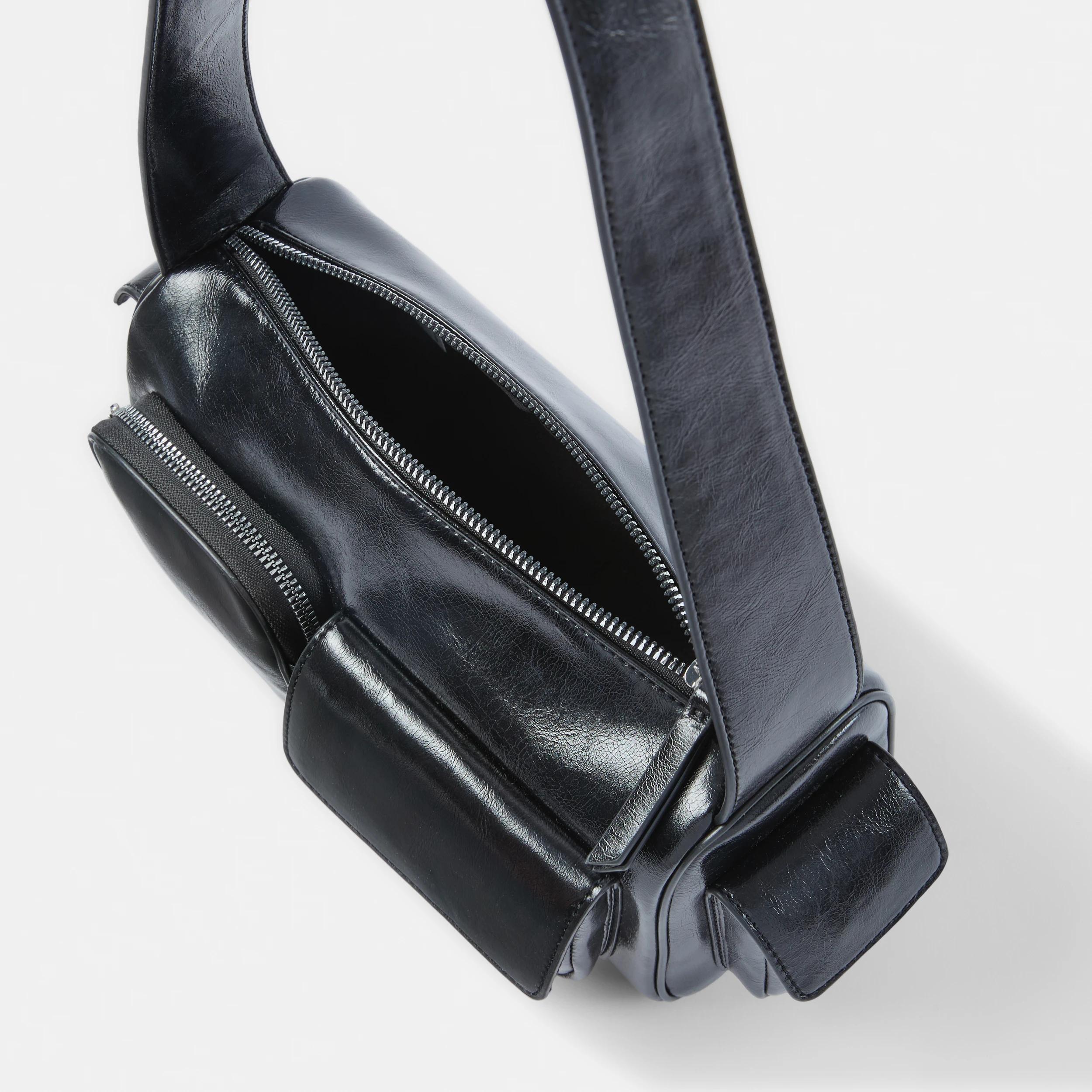 5 Multi Pocket Shoulder Bag Black, 5 of 8