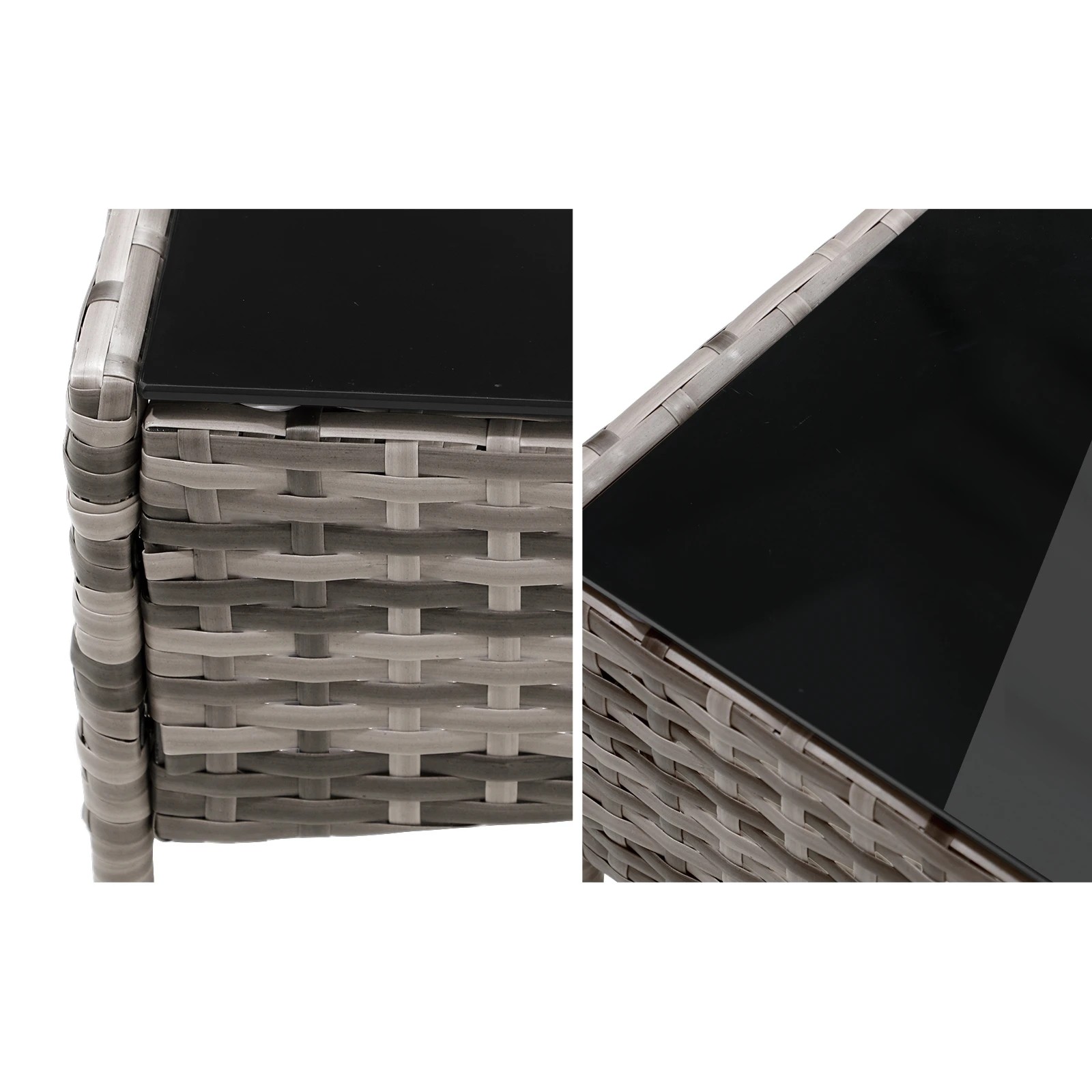 5 Livsip Outdoor Furniture 4-piece Lounge Setting Chairs Table Wicker Set Patio
 - Grey, 5 of 10