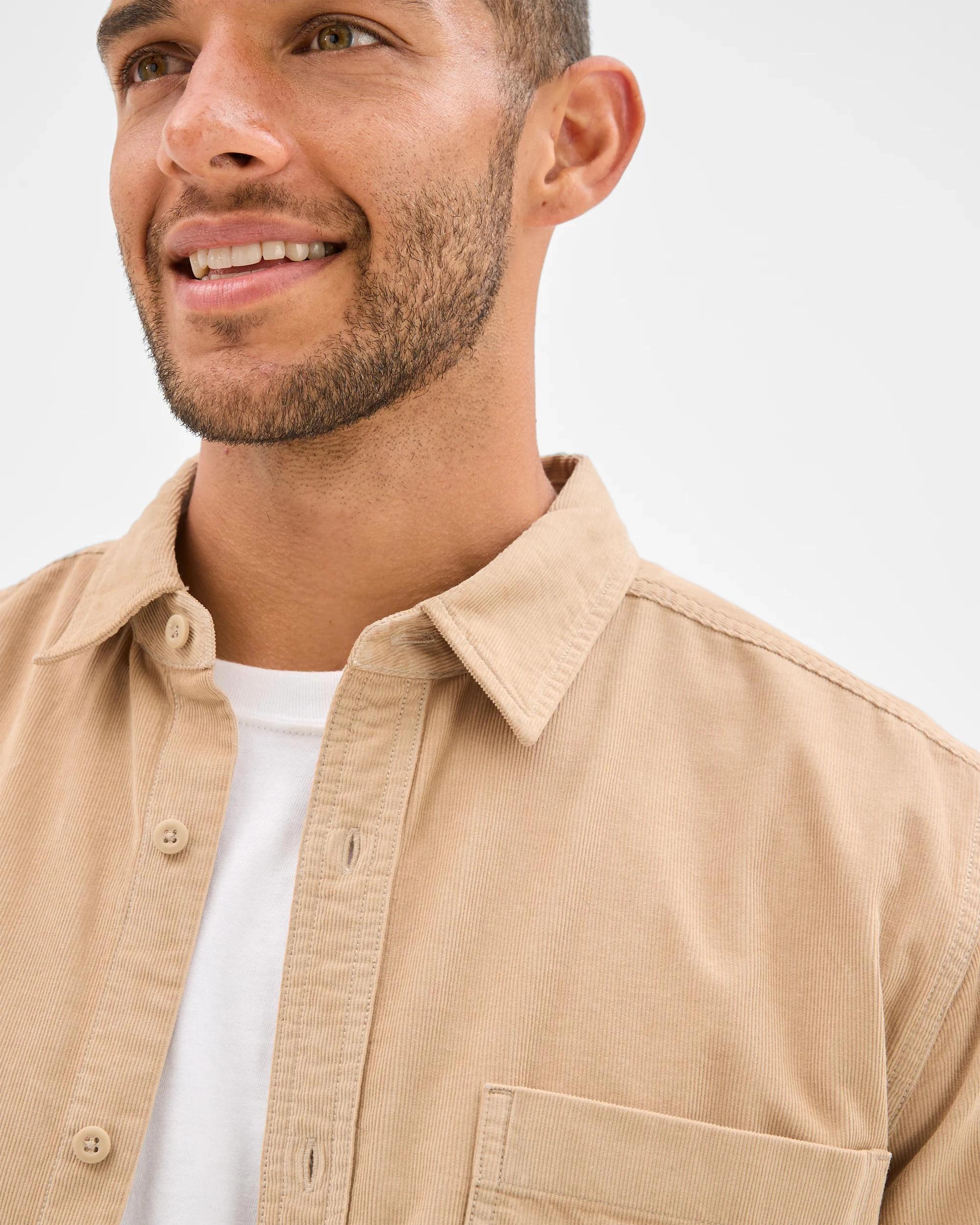 5 Target Man Australian Cotton Corduroy Shirt TAN, 5 of 6