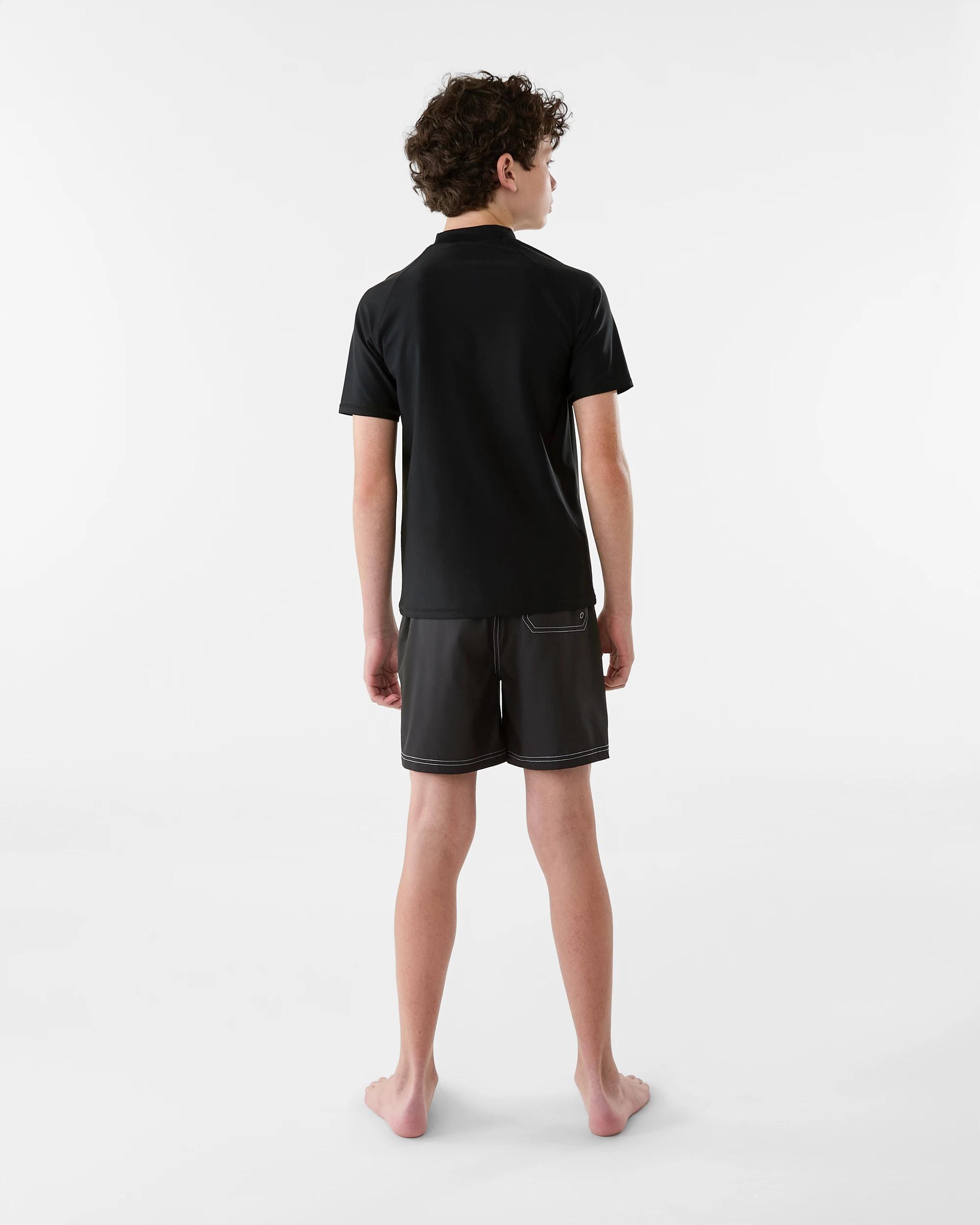 6 Longline Printed Swim Shorts Blk Ombre, 6 of 6