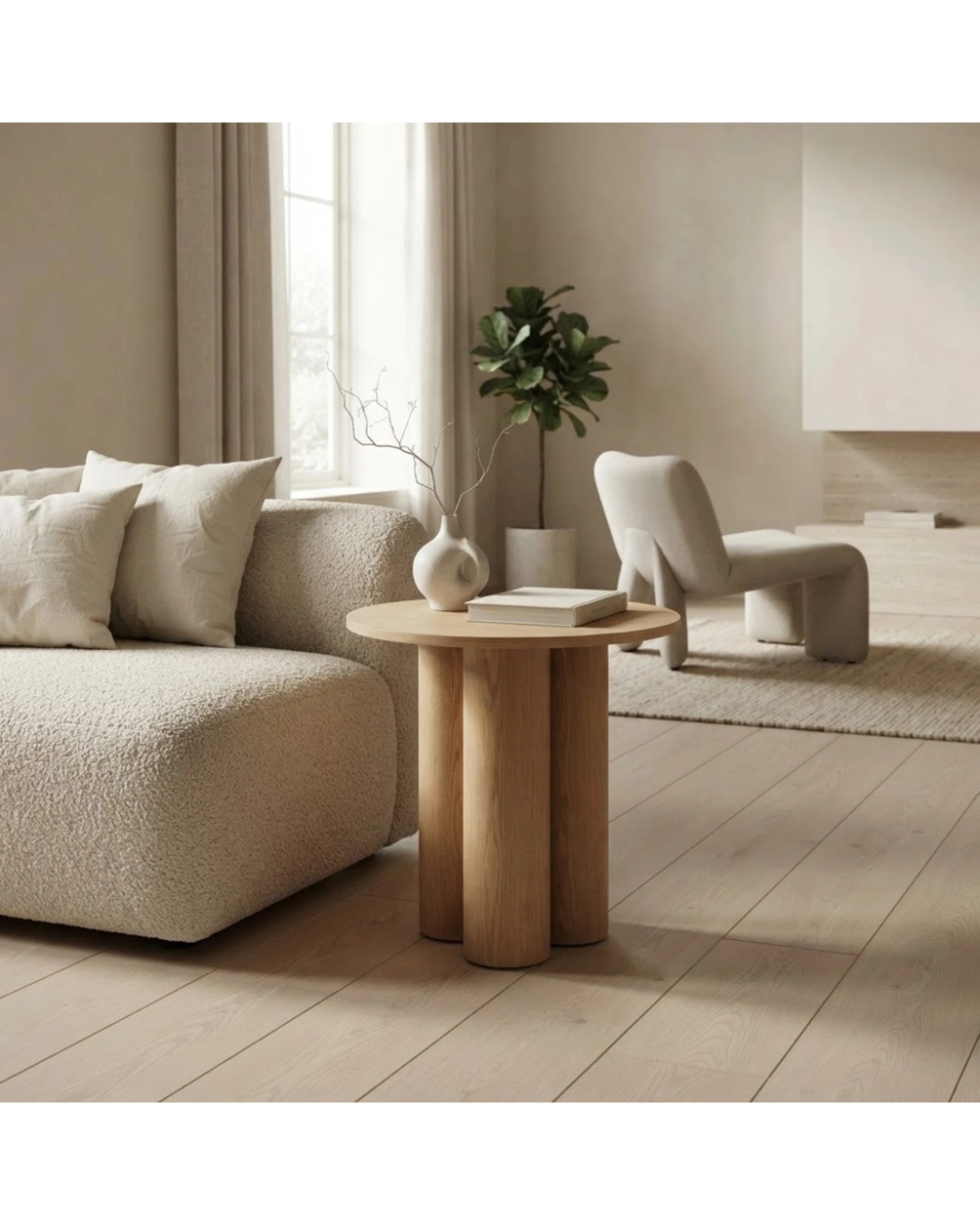 2 Codu Elyn Side Table 60x50x50cm Oak - Natural, 2 of 8